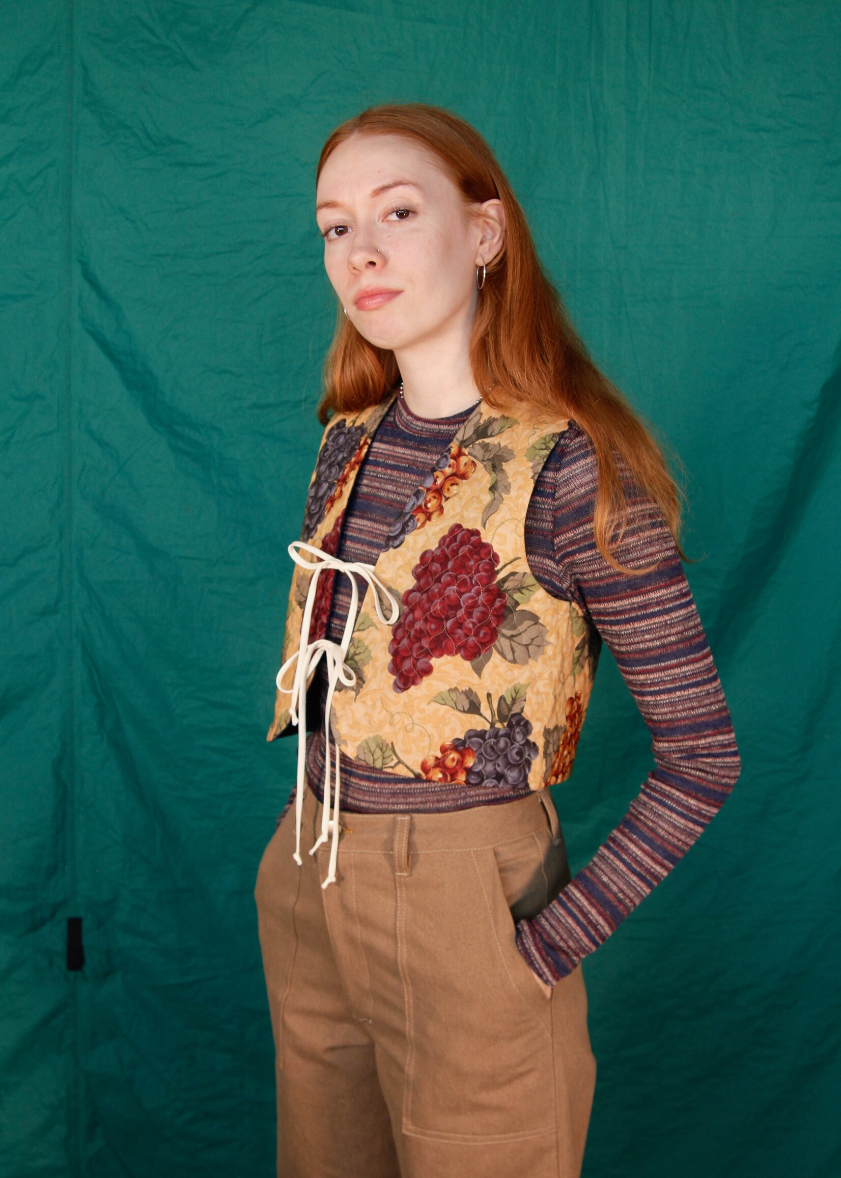 Studio Citizen Studio Citizen Tie Vest in Quilted Vineyard