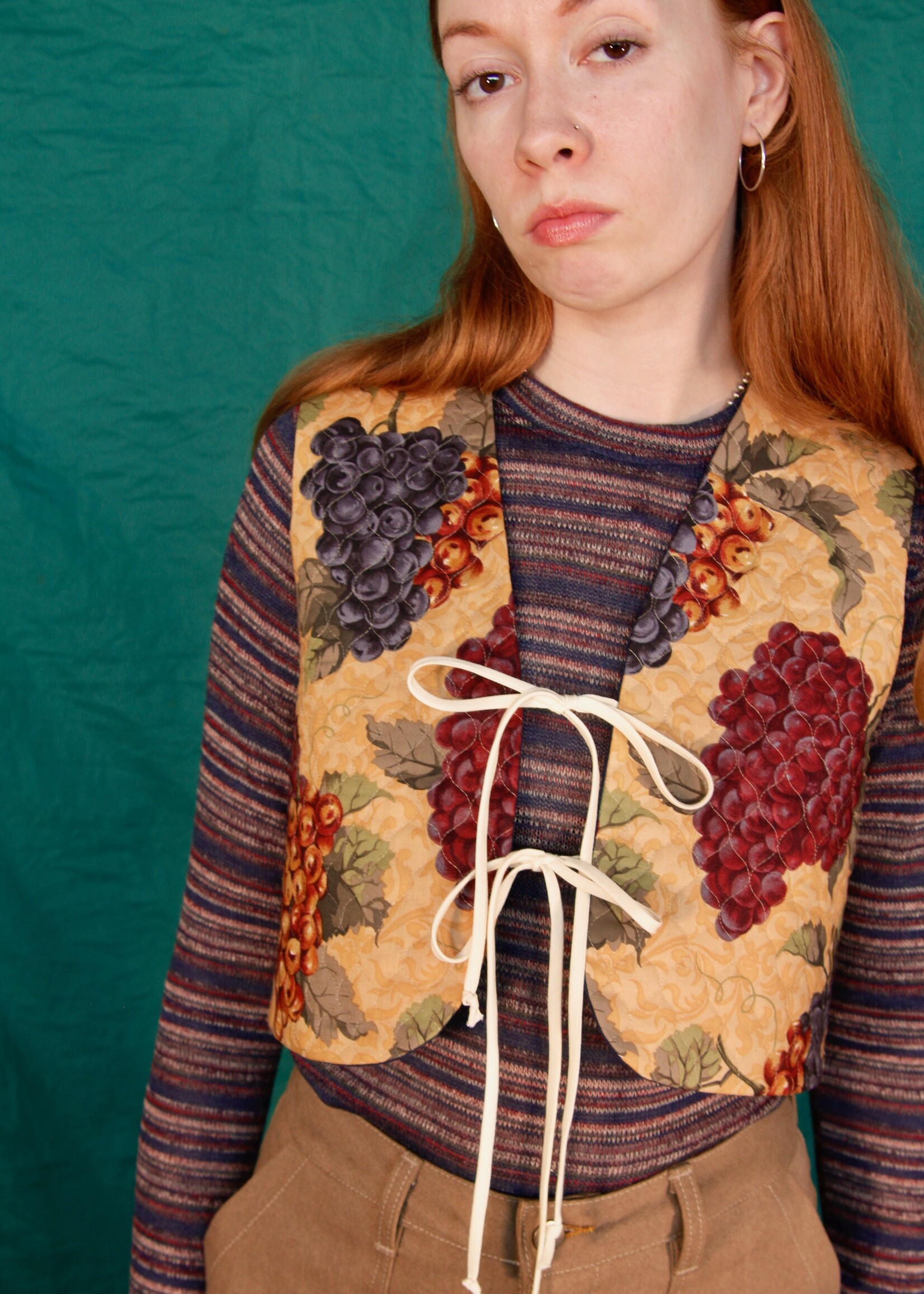 Studio Citizen Studio Citizen Tie Vest in Quilted Vineyard