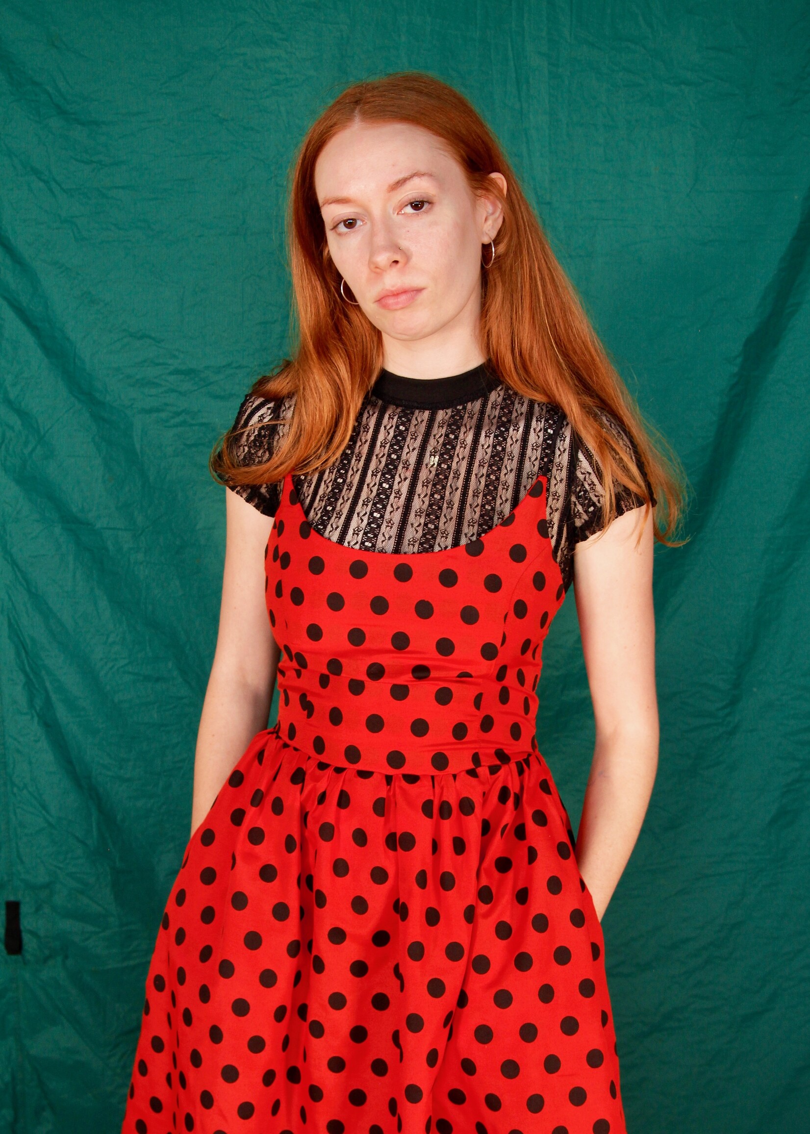 Studio Citizen Studio Citizen Baby Tee in Patterned Black Mesh