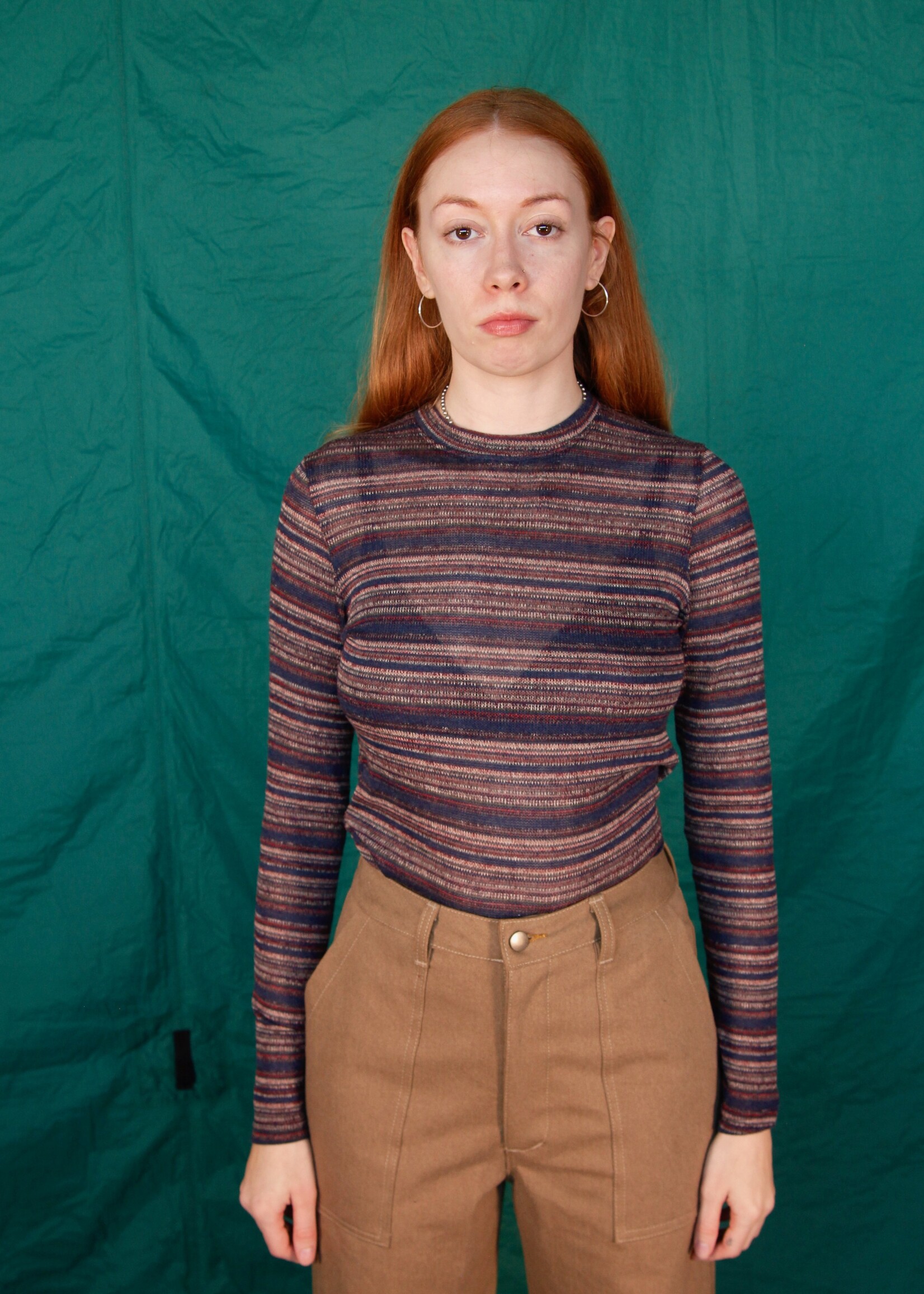 Studio Citizen Studio Citizen Long Fitted Top in Striped Knit