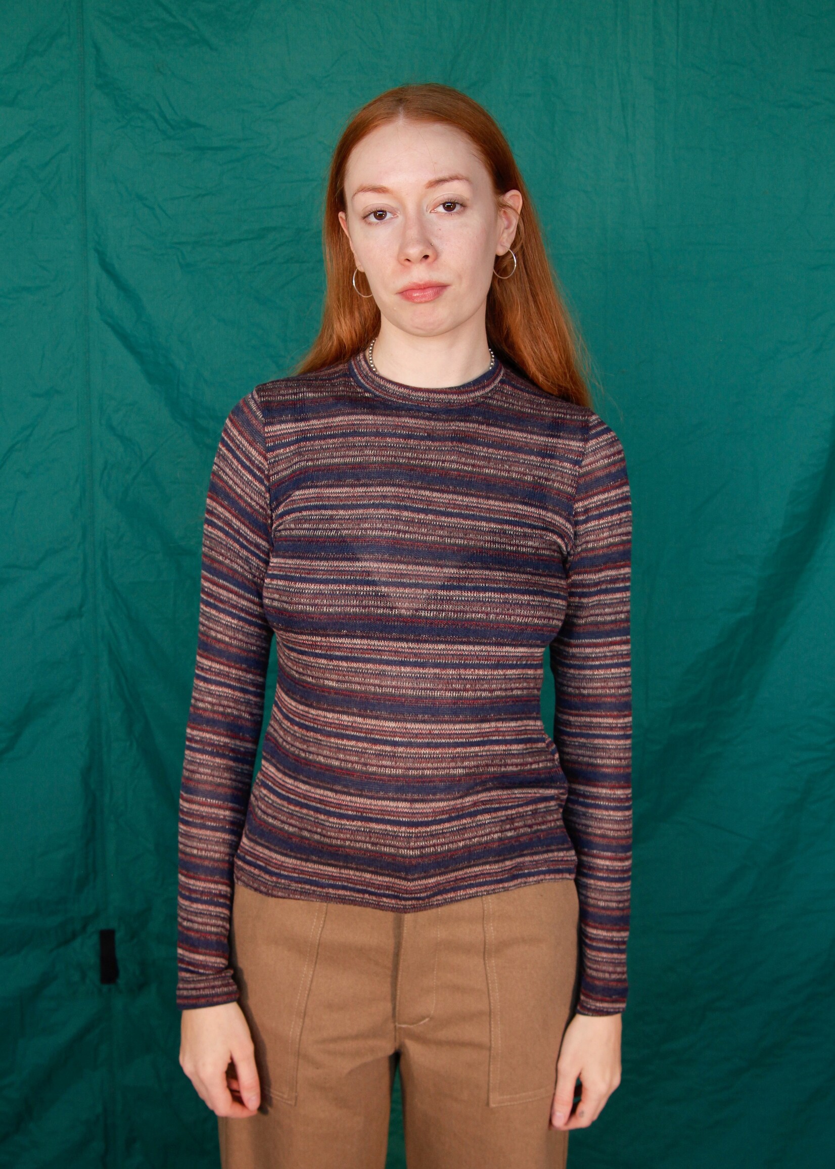 Studio Citizen Studio Citizen Long Fitted Top in Striped Knit