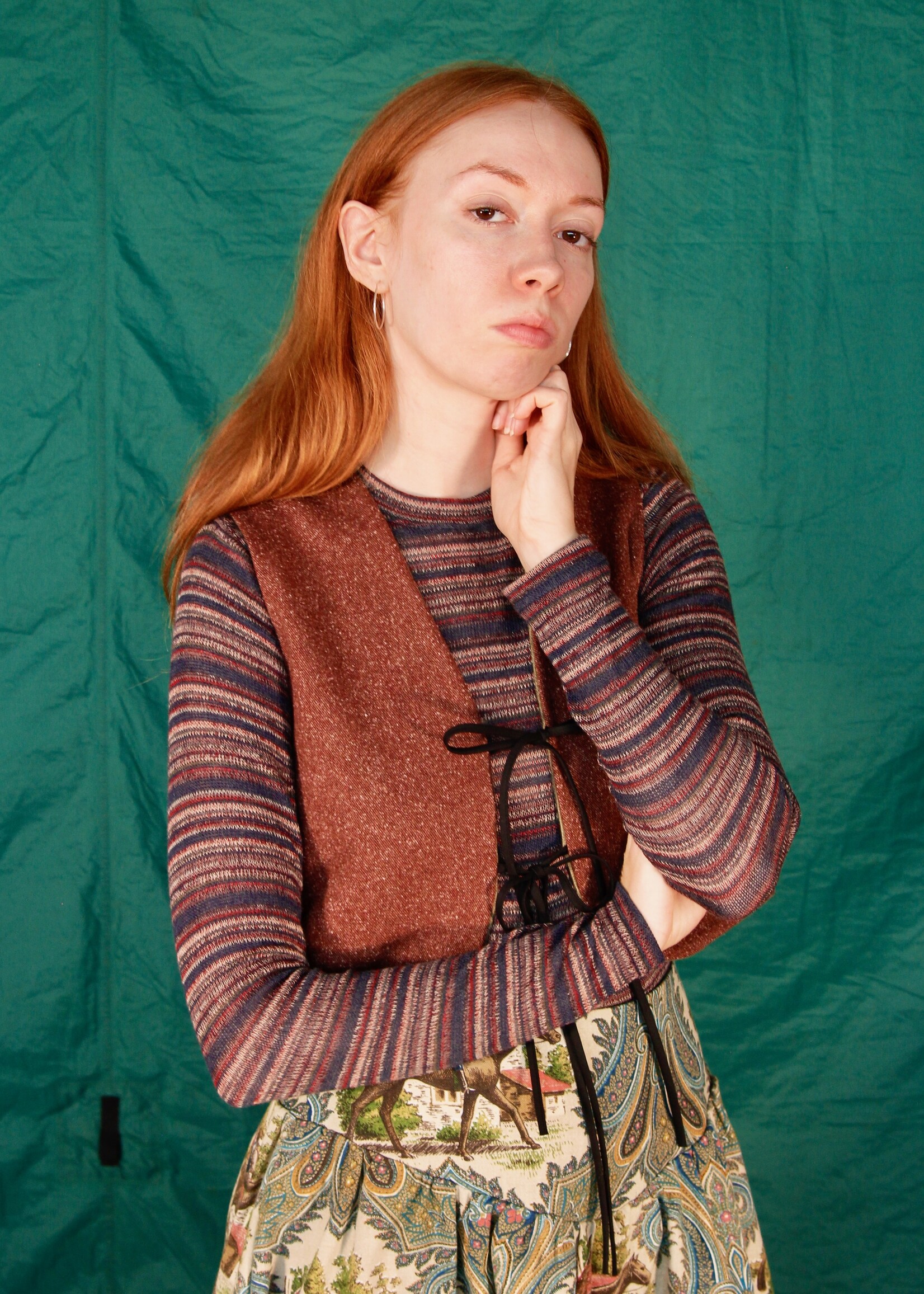 Studio Citizen Studio Citizen Long Fitted Top in Striped Knit