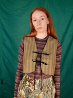 Studio Citizen Studio Citizen Fitted Vest - Reversible Green Stripe Wool