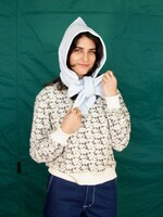 Studio Citizen Hood-Scarf in Ice Blue Velour