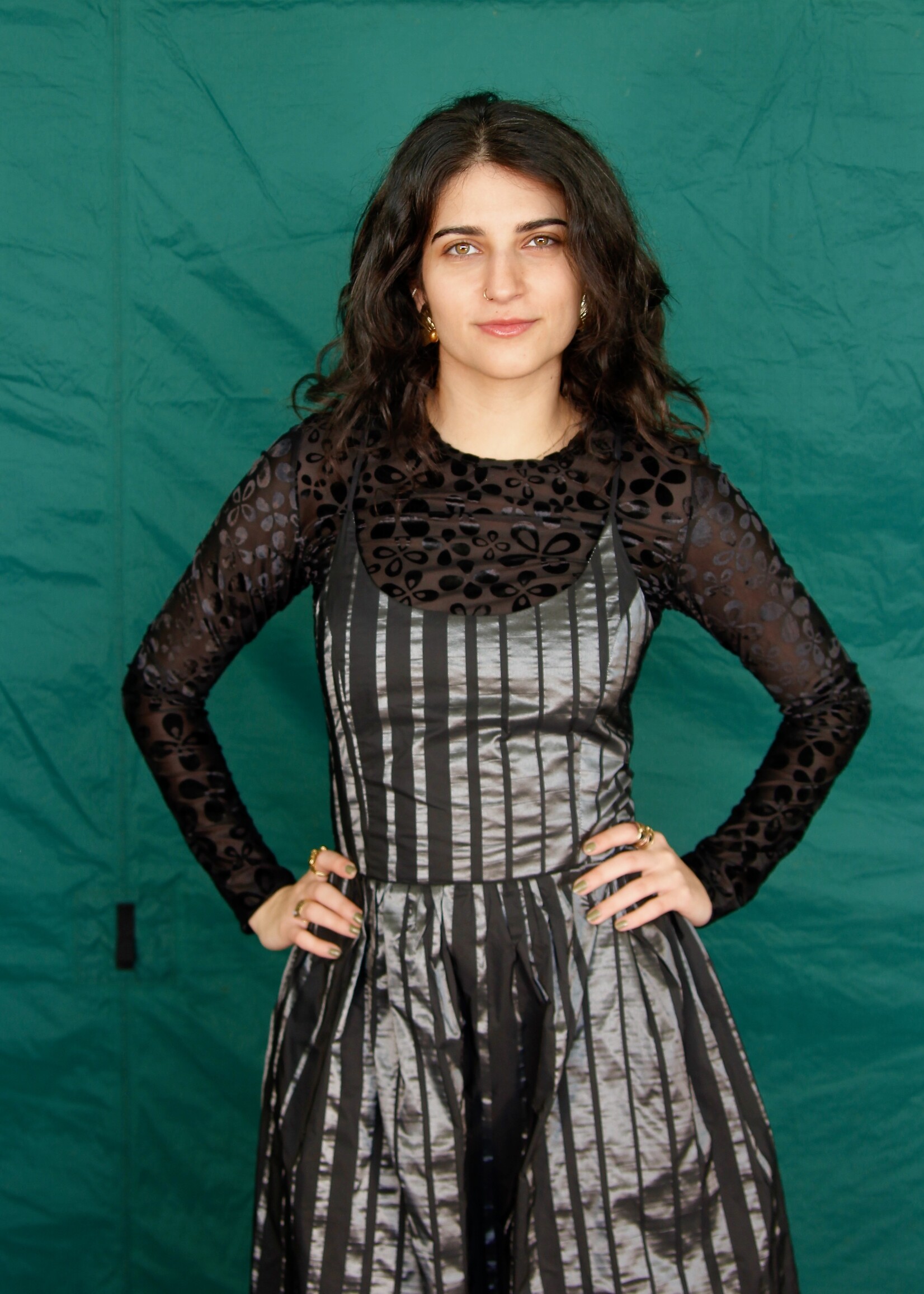 Studio Citizen Studio Citizen Maiden Dress in Shiny Black Stripe