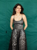 Studio Citizen Maiden Dress in Shiny Black Stripe