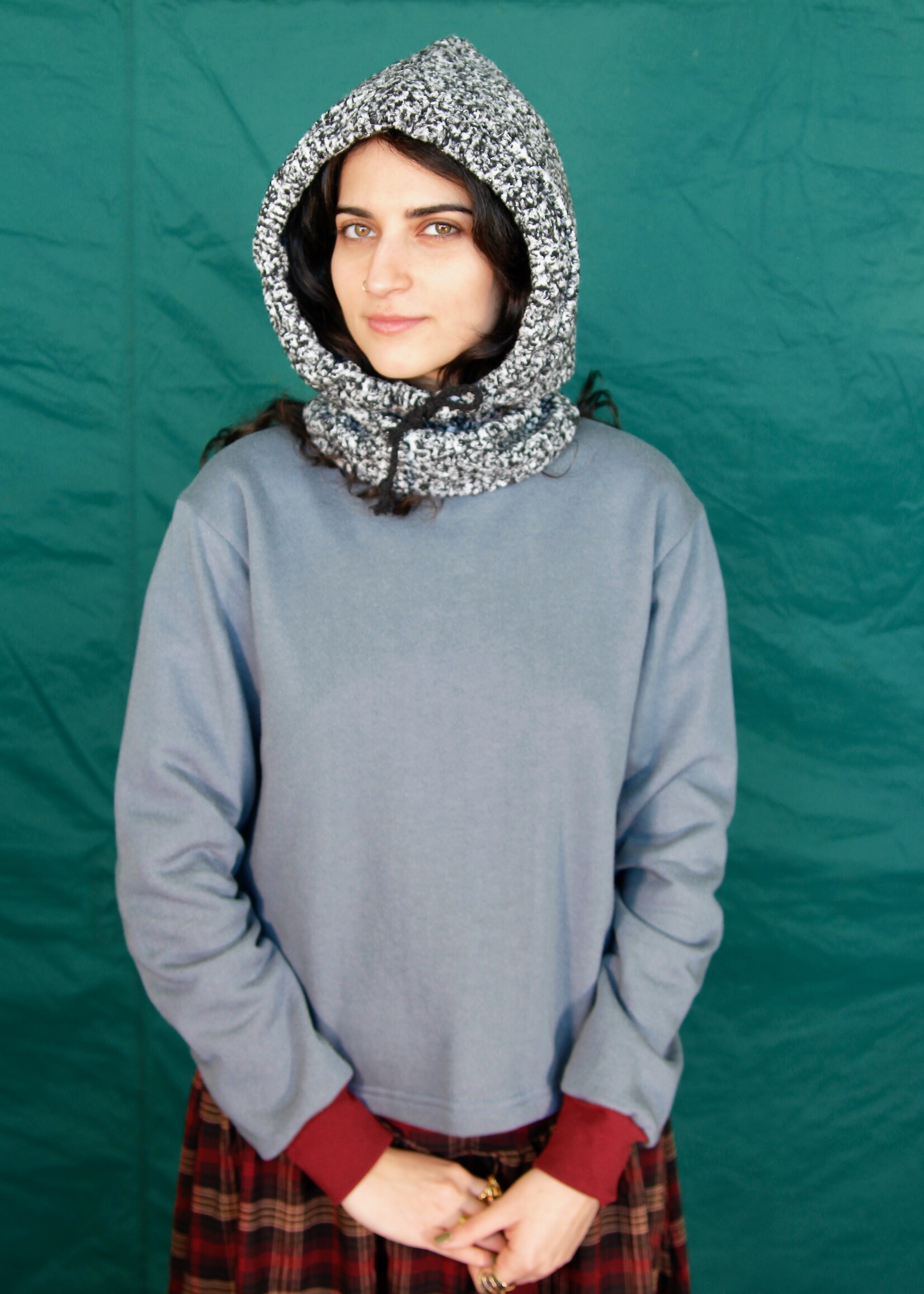 Studio Citizen Studio Citizen Drawstring Hood in  Black + White  Boucle