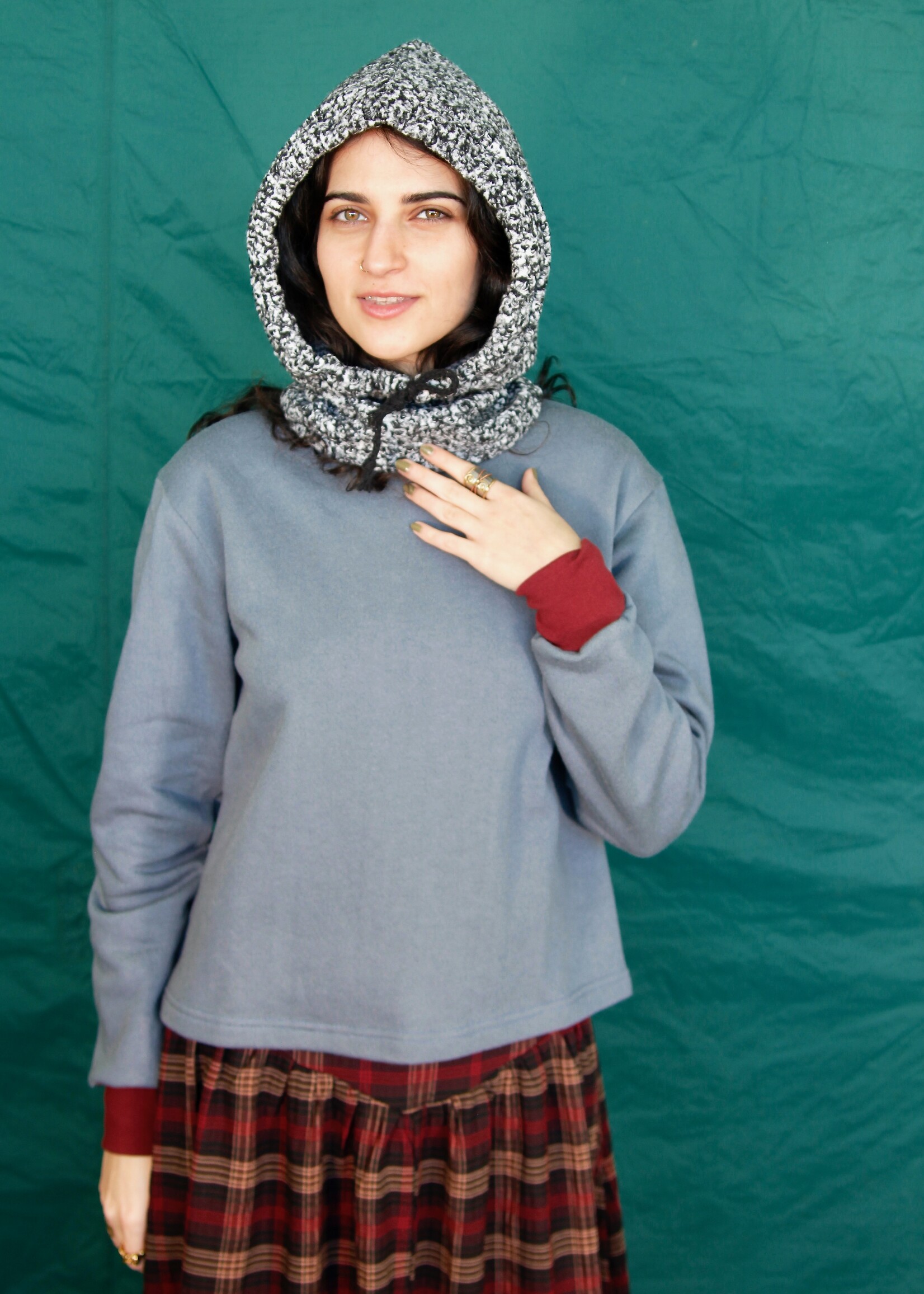 Studio Citizen Studio Citizen Drawstring Hood in  Black + White  Boucle