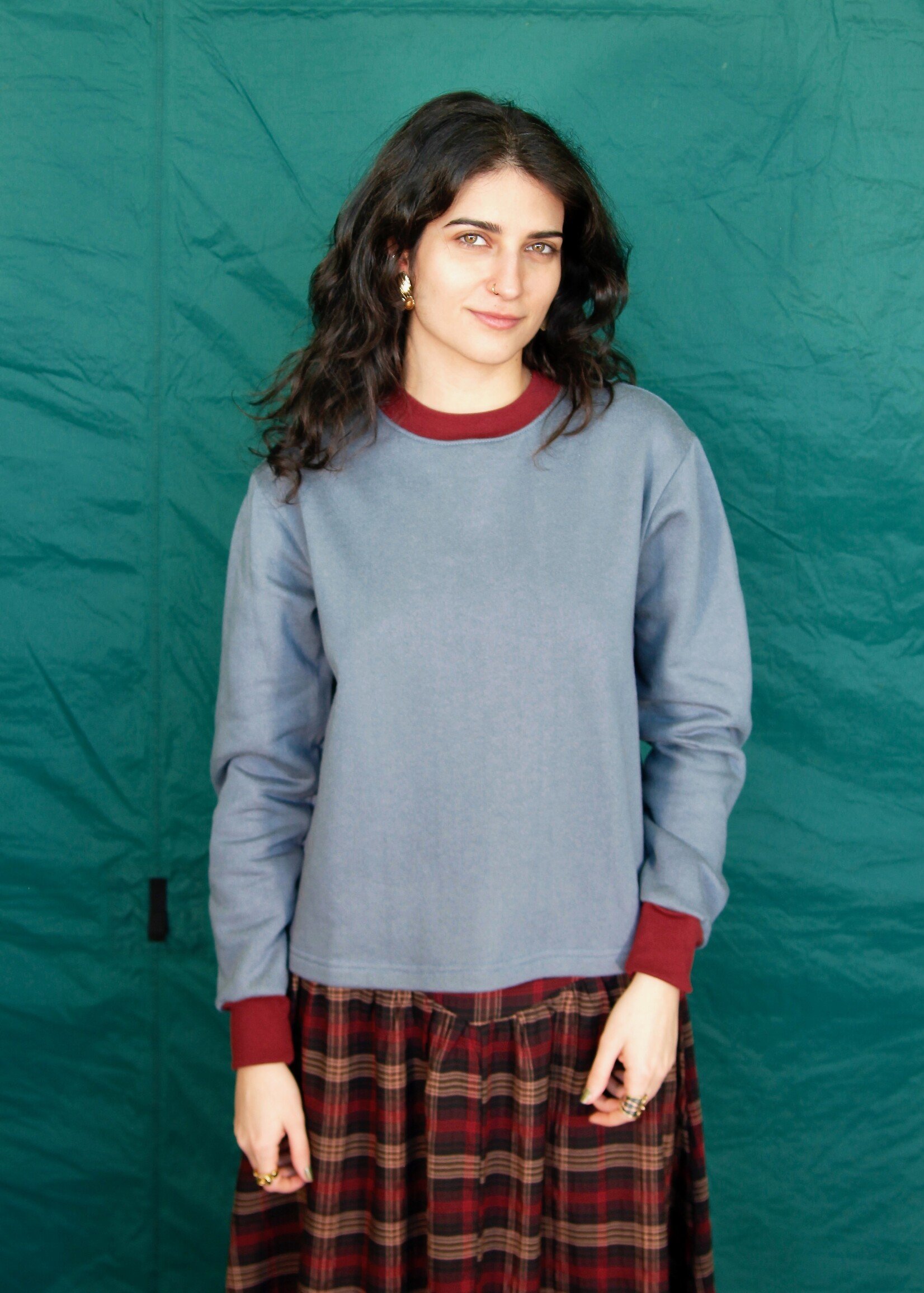 Studio Citizen Studio Citizen Crewneck Sweater Flat Hem in Stormy Weather