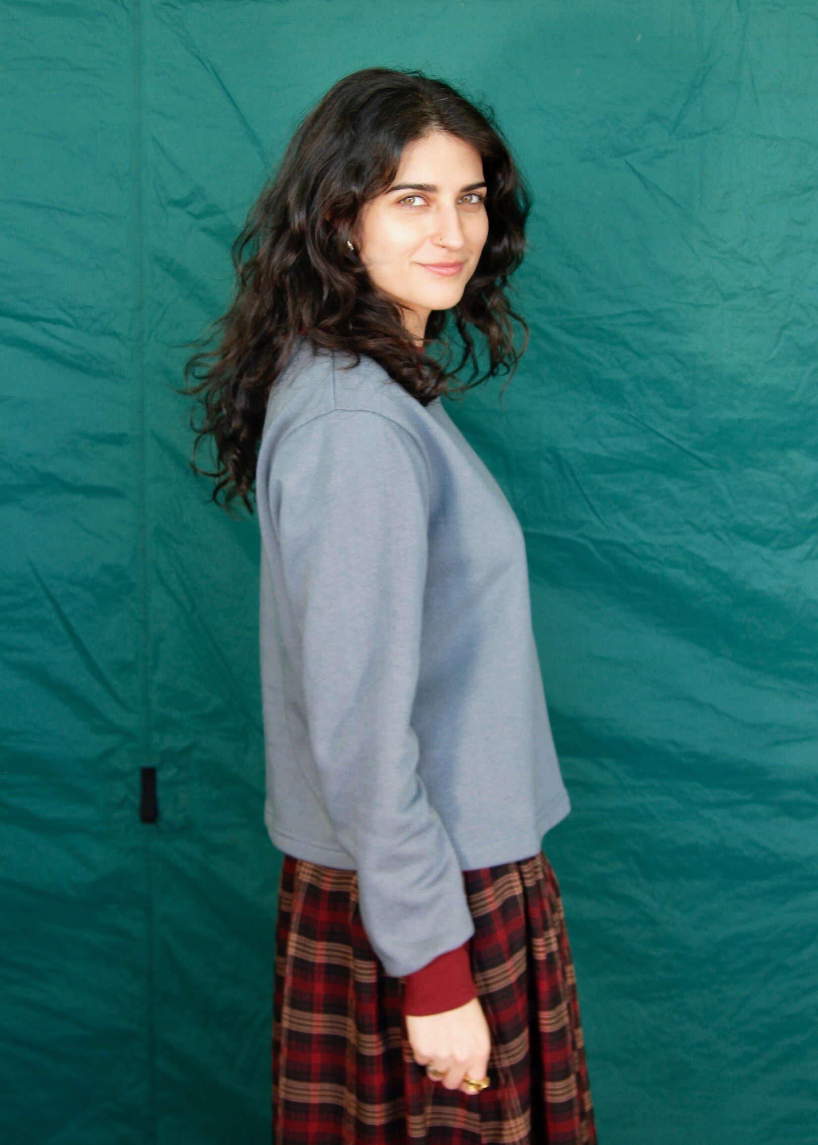 Studio Citizen Studio Citizen Crewneck Sweater Flat Hem in Stormy Weather