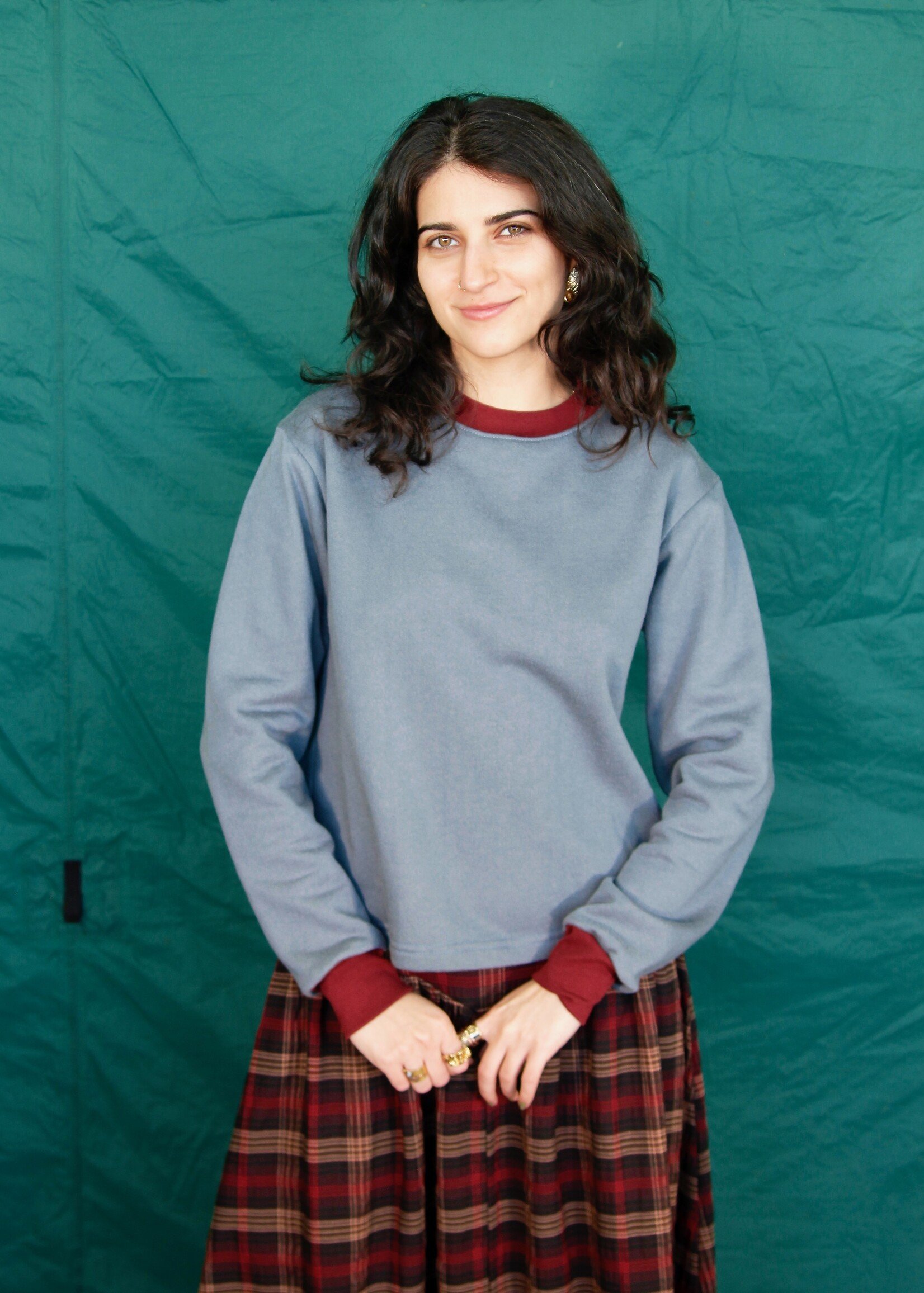 Studio Citizen Studio Citizen Crewneck Sweater Flat Hem in Stormy Weather