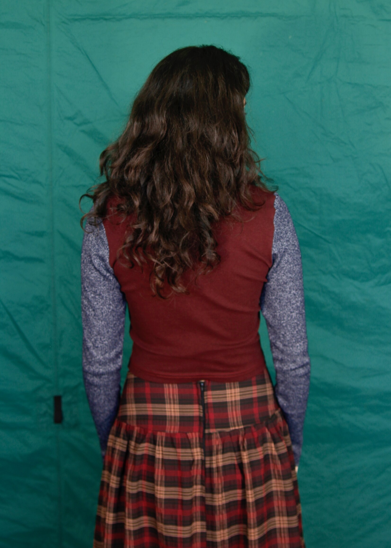 Studio Citizen Studio Citizen Mockneck Top in Burgundy and Navy Rib