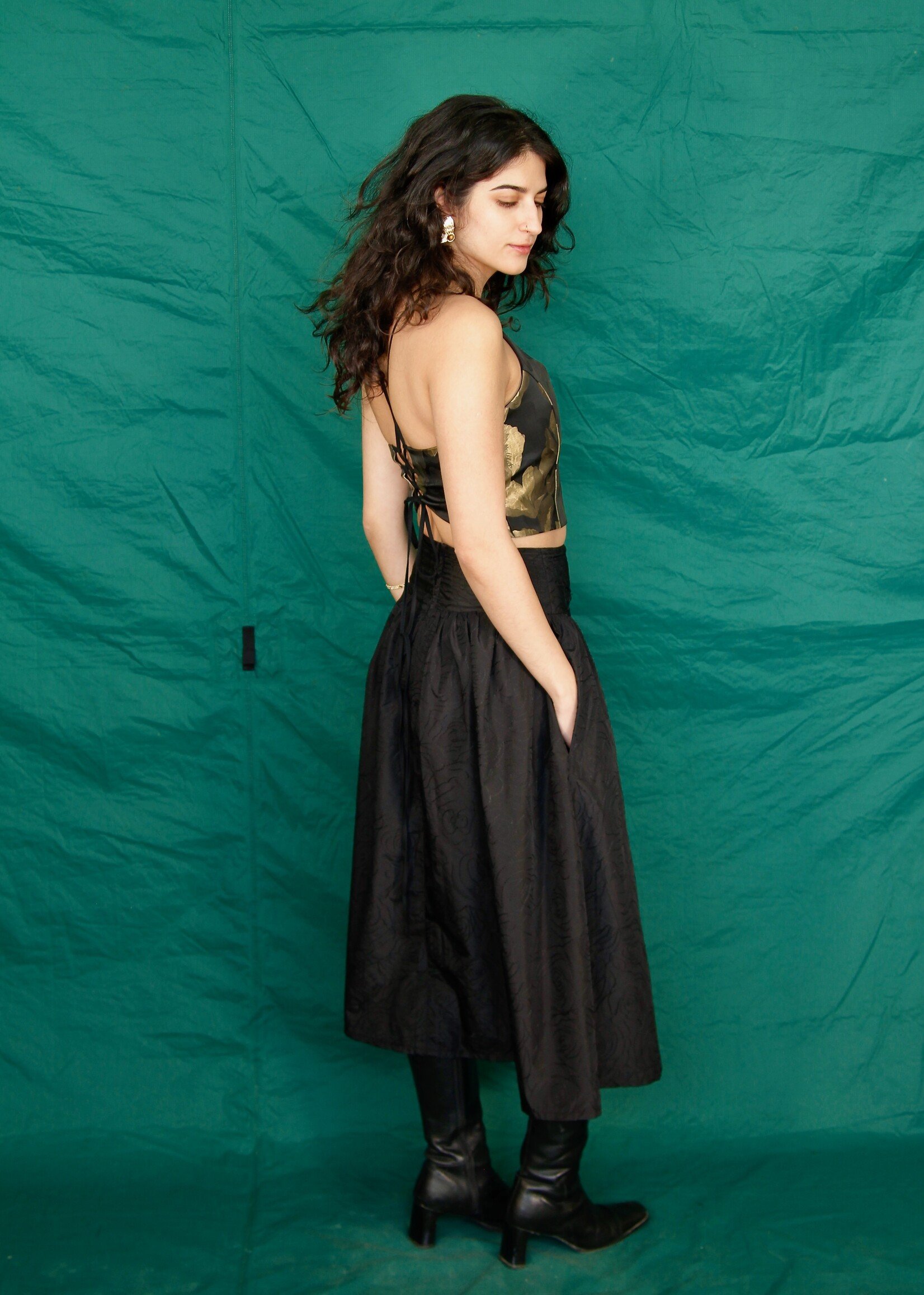 Studio Citizen Studio Citizen Maiden Skirt in Black with Embroidery