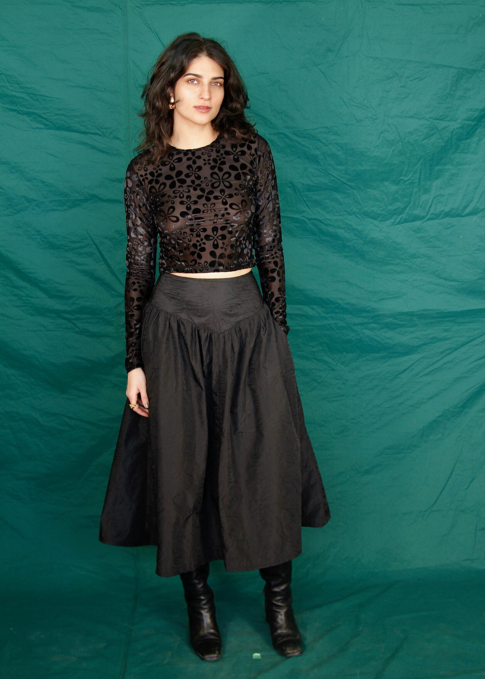 Studio Citizen Studio Citizen Maiden Skirt in Black with Embroidery