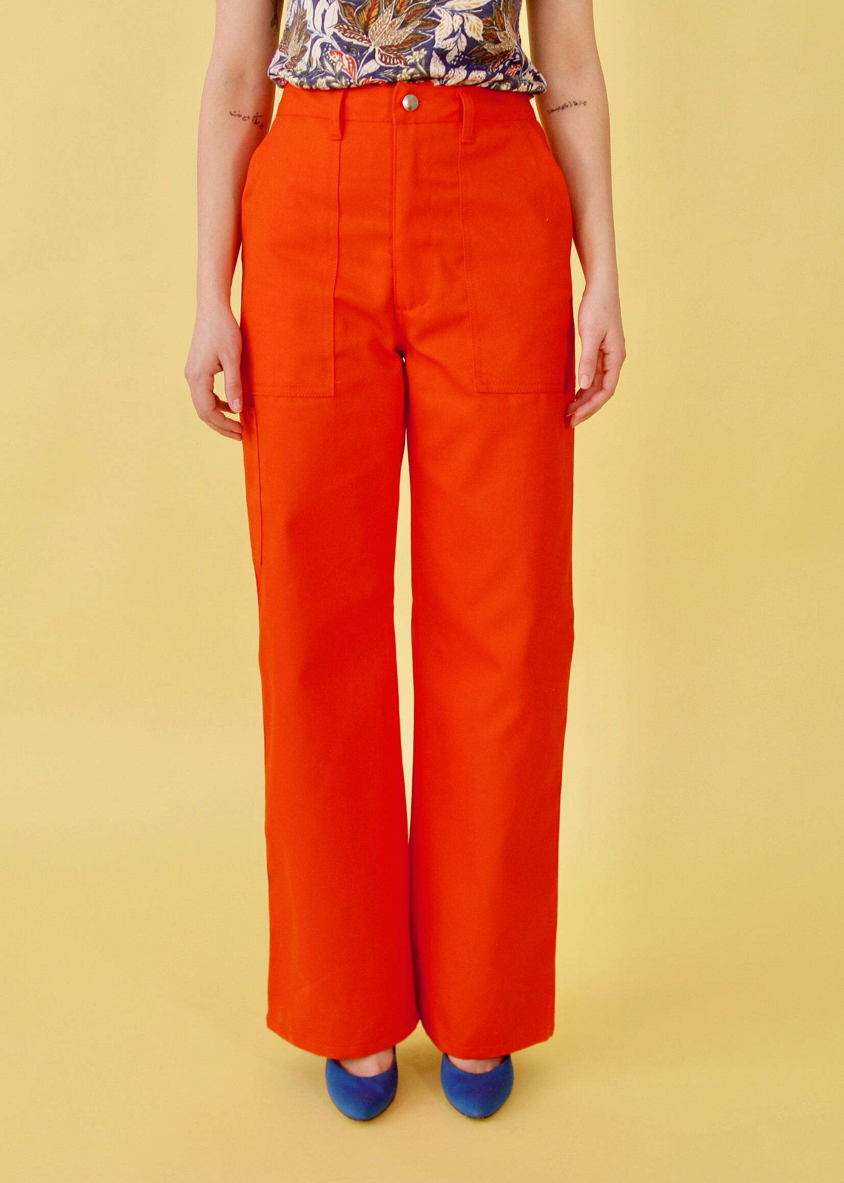 Studio Citizen Studio Citizen Carpenter Pants in Orange Bull Denim