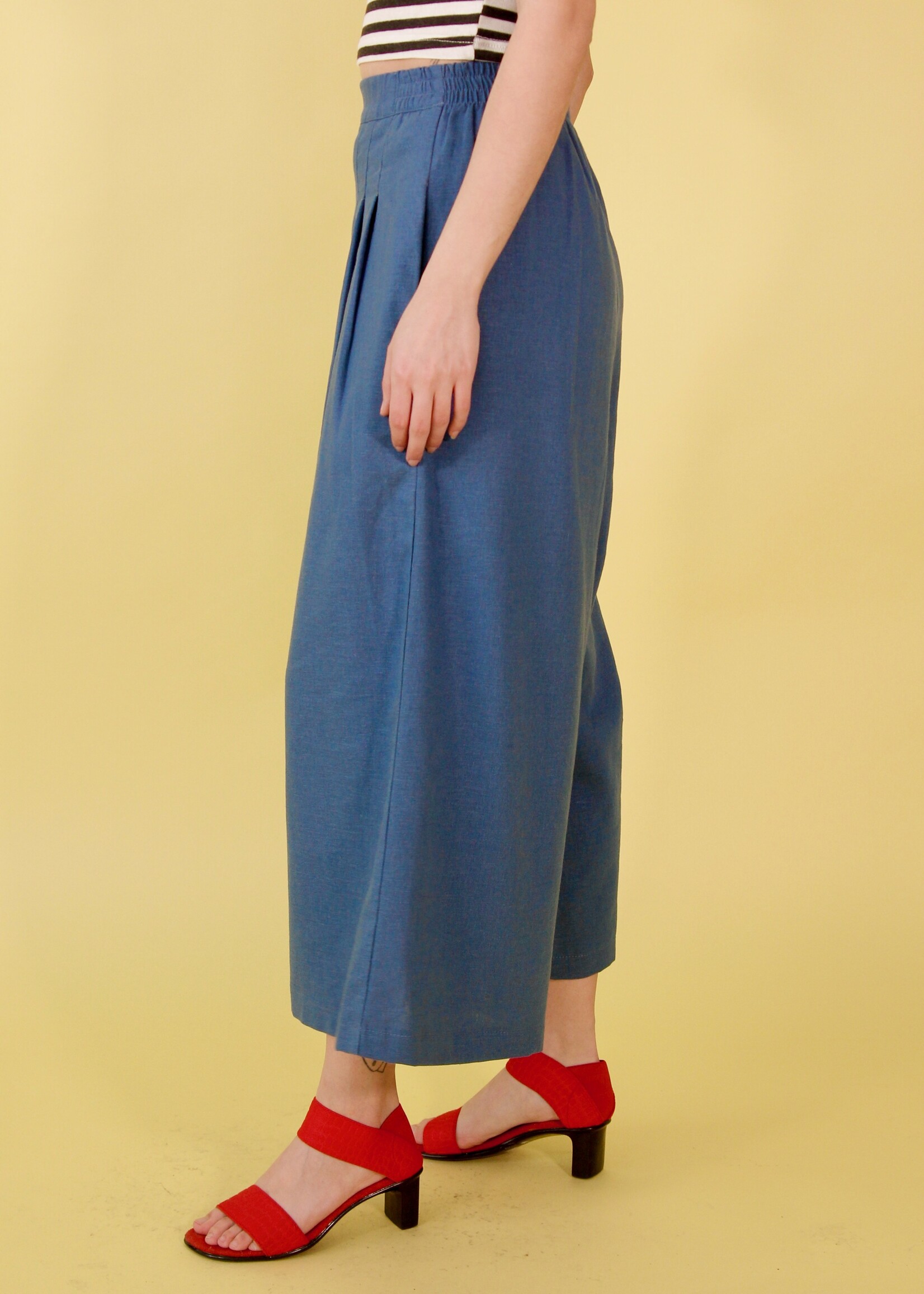 Studio Citizen Studio Citizen Palazzo Pants in Cornflower Blue Linen