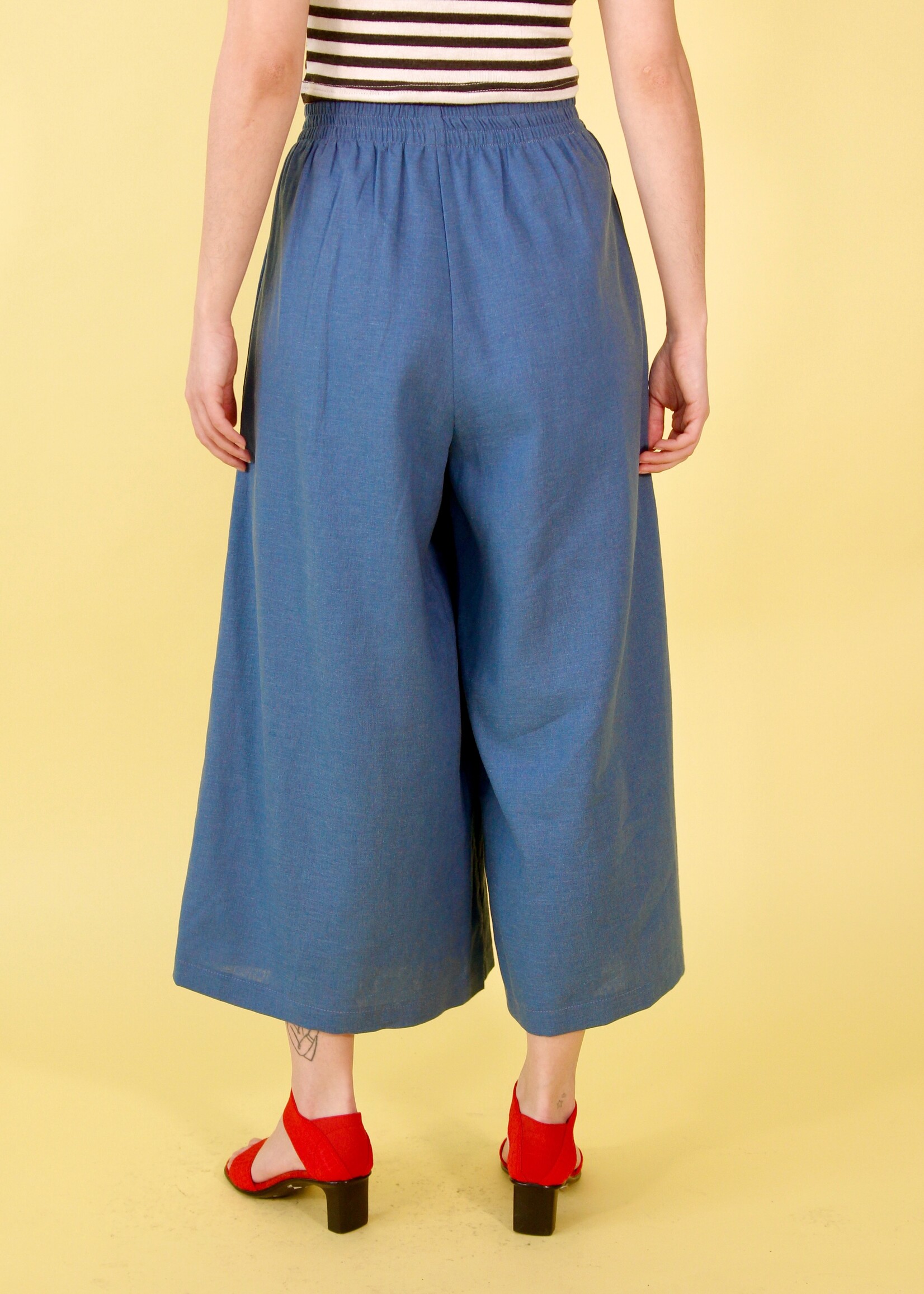 Studio Citizen Studio Citizen Palazzo Pants in Cornflower Blue Linen