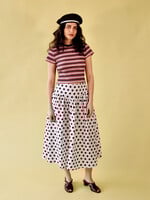 Studio Citizen Maiden Skirt - White with Navy Polka Dots