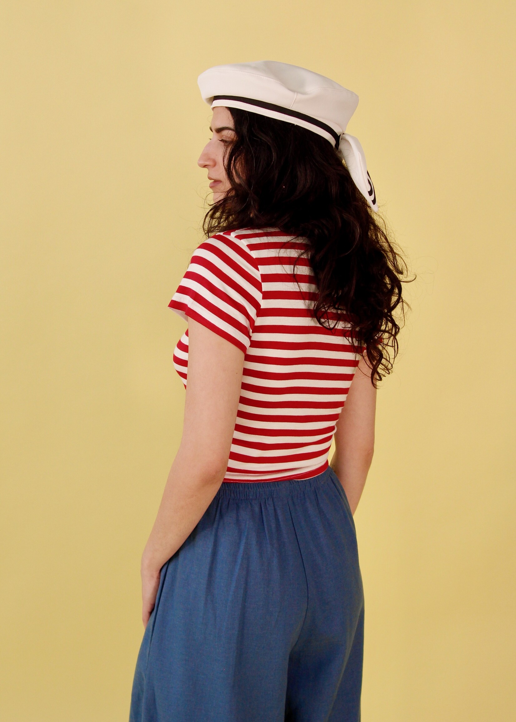 Studio Citizen Studio Citizen Baby Tee in Red and White Stripe