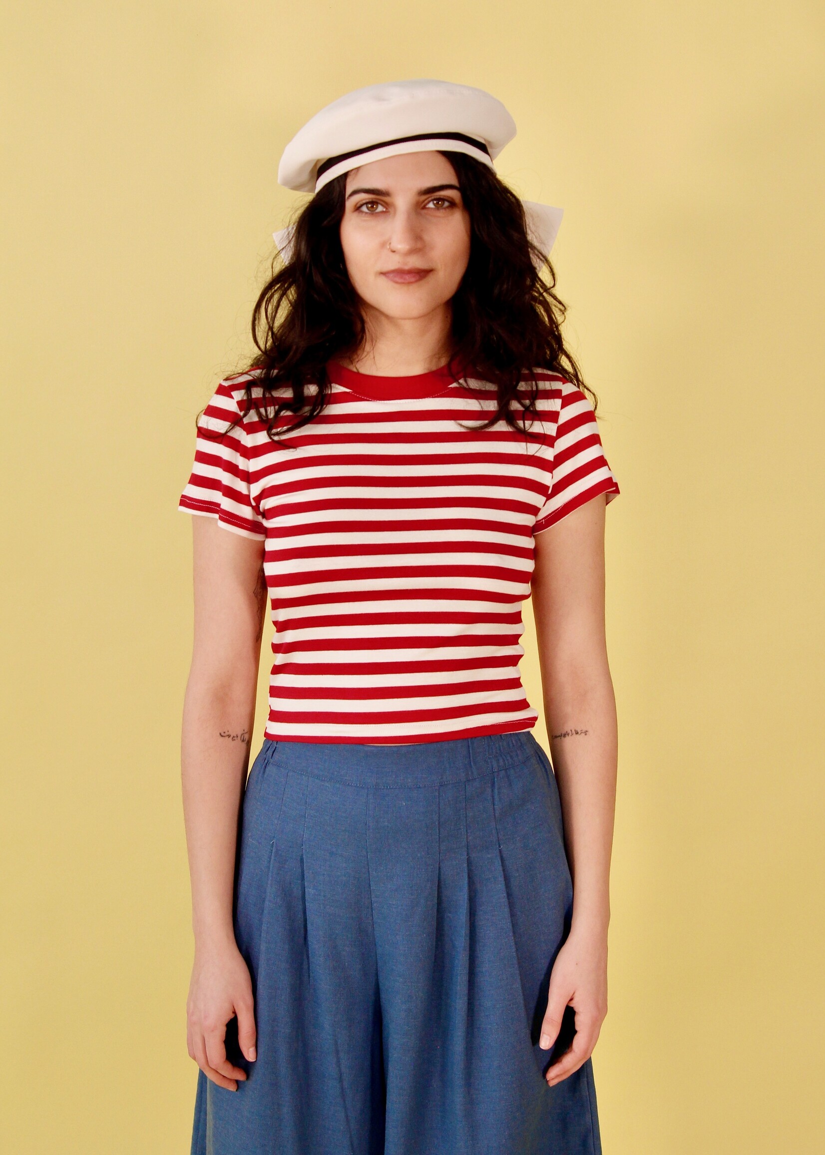 Studio Citizen Studio Citizen Baby Tee in Red and White Stripe