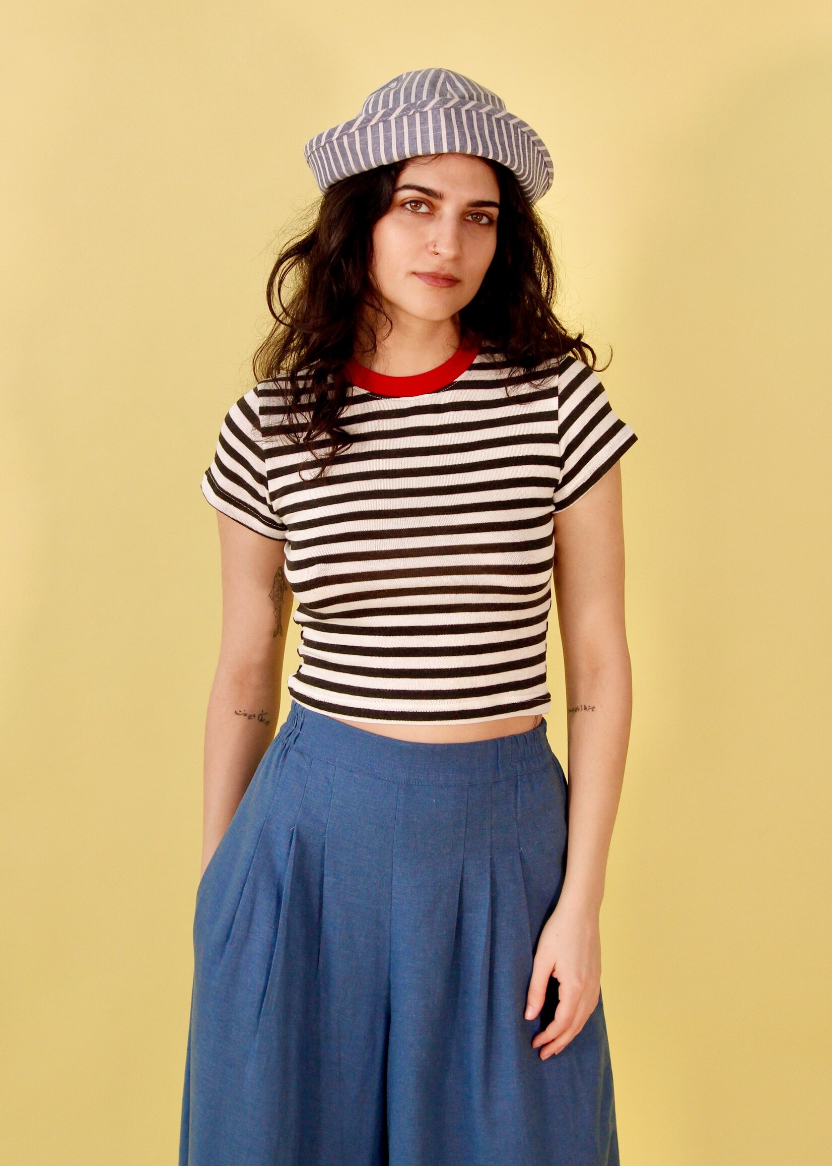 Studio Citizen Studio Citizen Baby Tee in Black and White Stripe