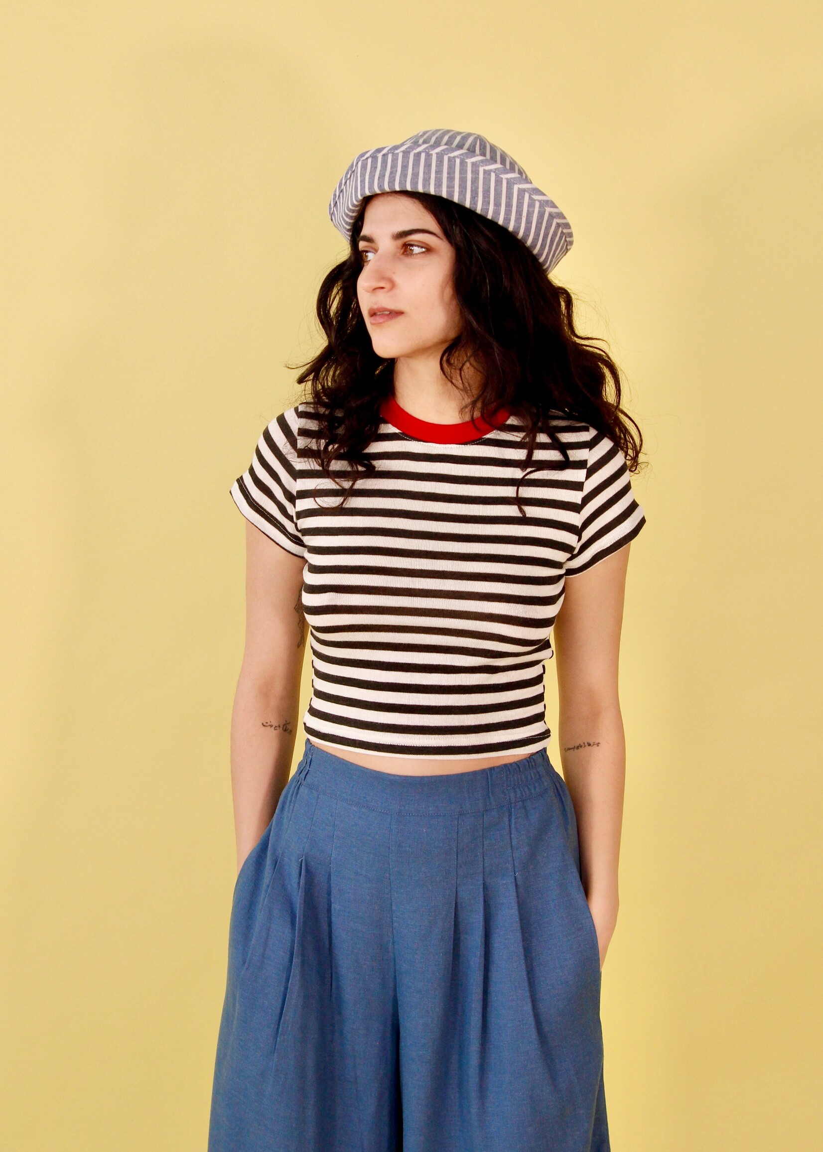 Studio Citizen Studio Citizen Baby Tee in Black and White Stripe