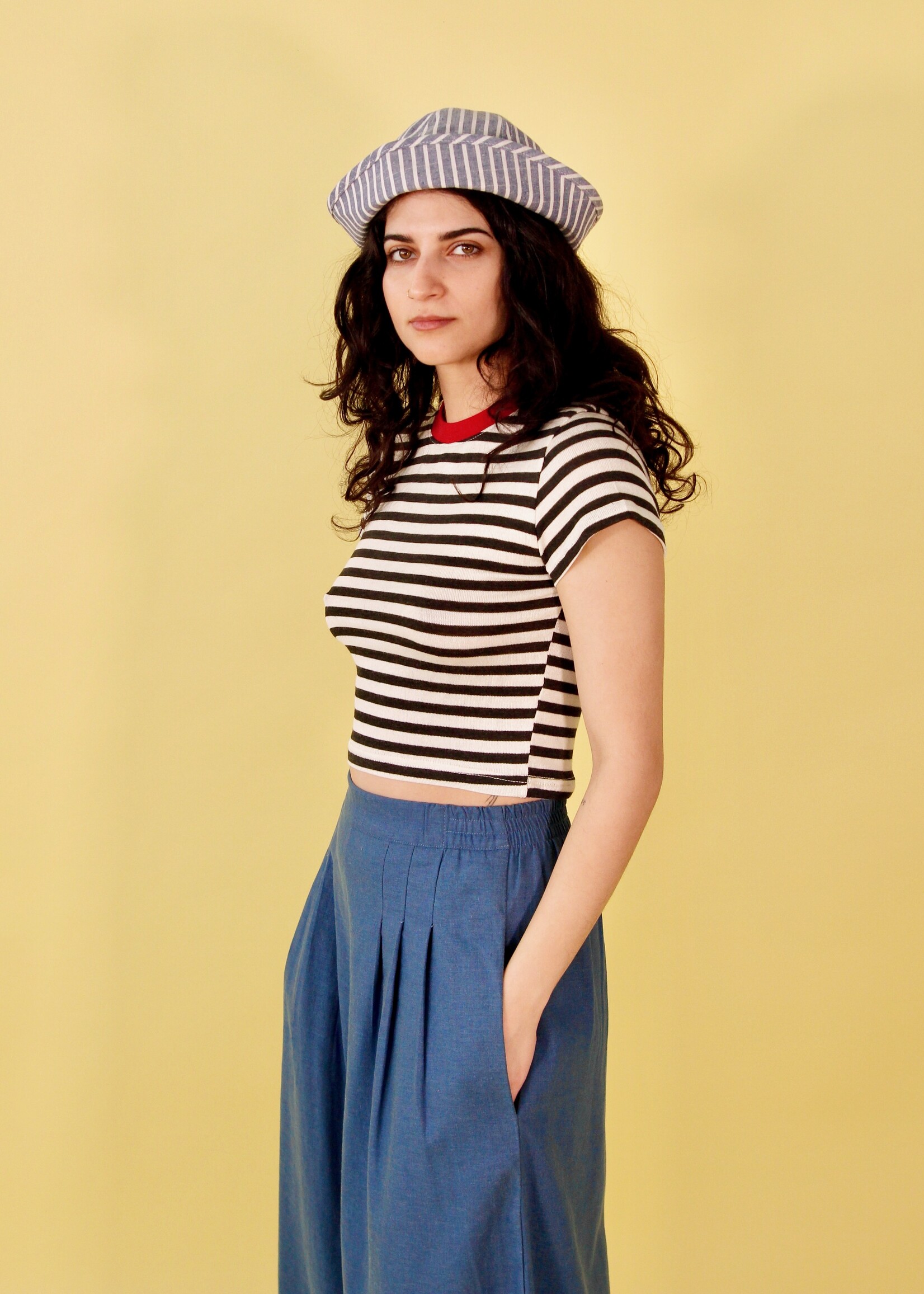 Studio Citizen Studio Citizen Baby Tee in Black and White Stripe