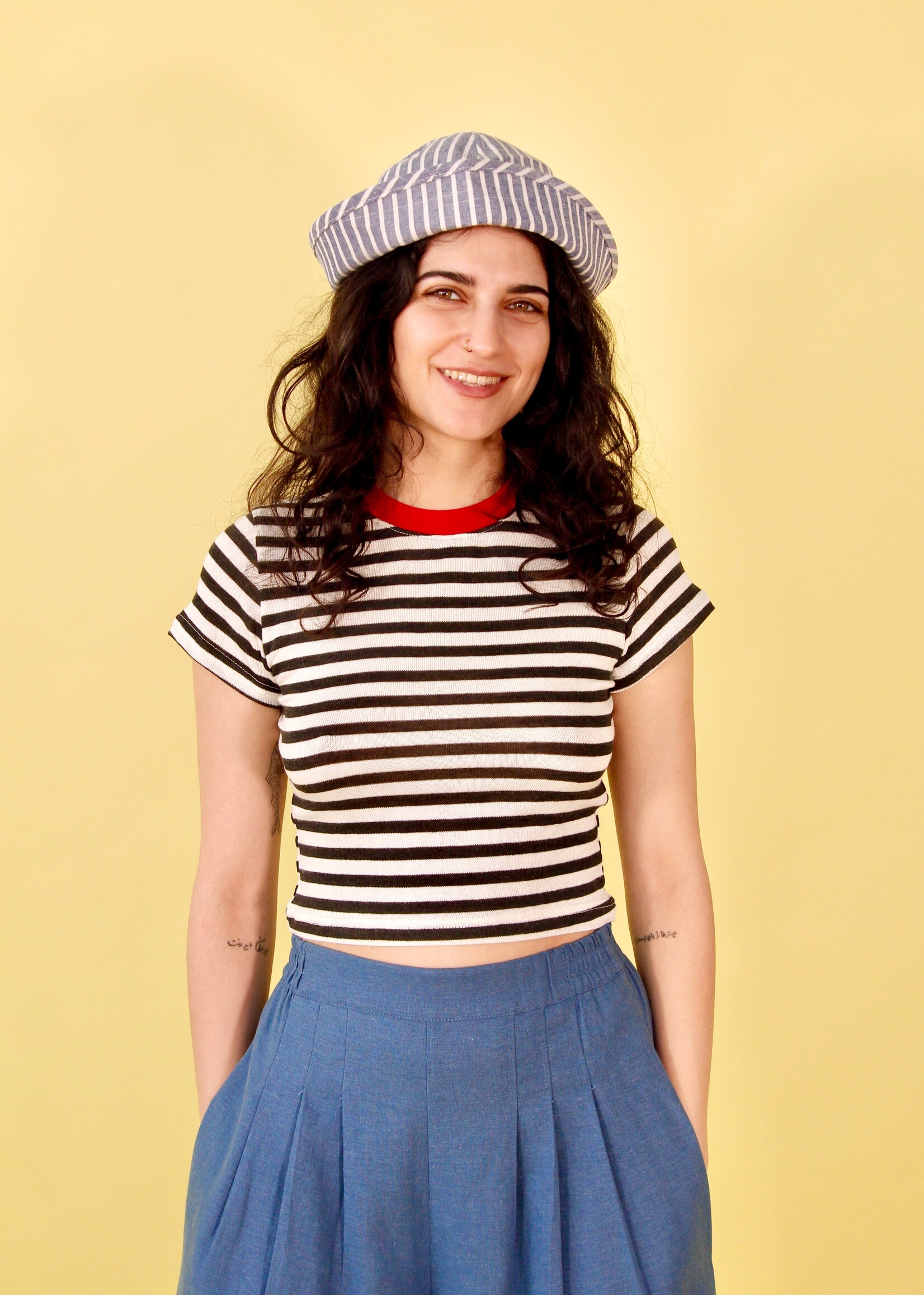 Studio Citizen Studio Citizen Baby Tee in Black and White Stripe