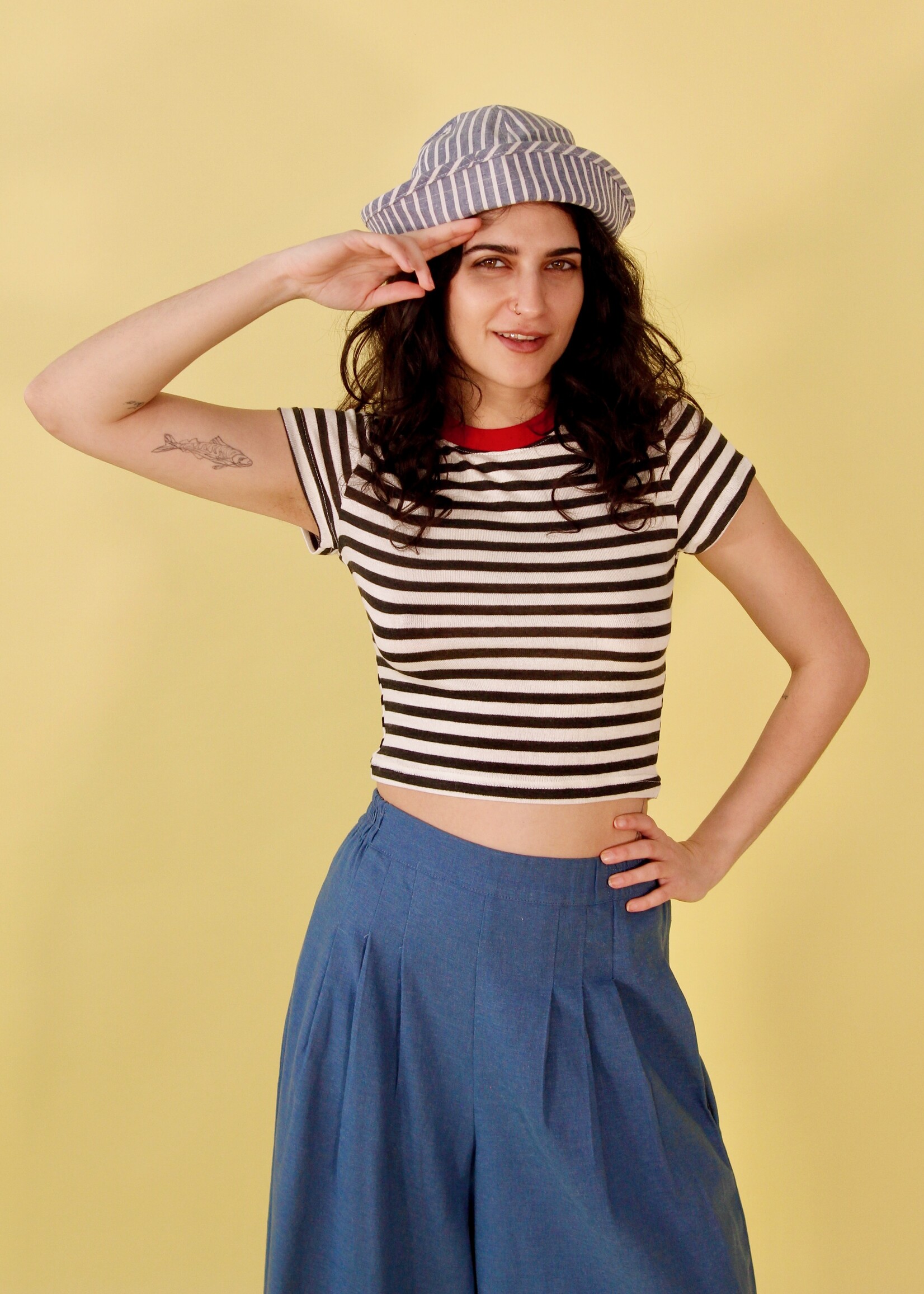 Studio Citizen Studio Citizen Baby Tee in Black and White Stripe