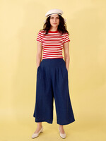 Studio Citizen Palazzo Pants in Navy Blue Linen