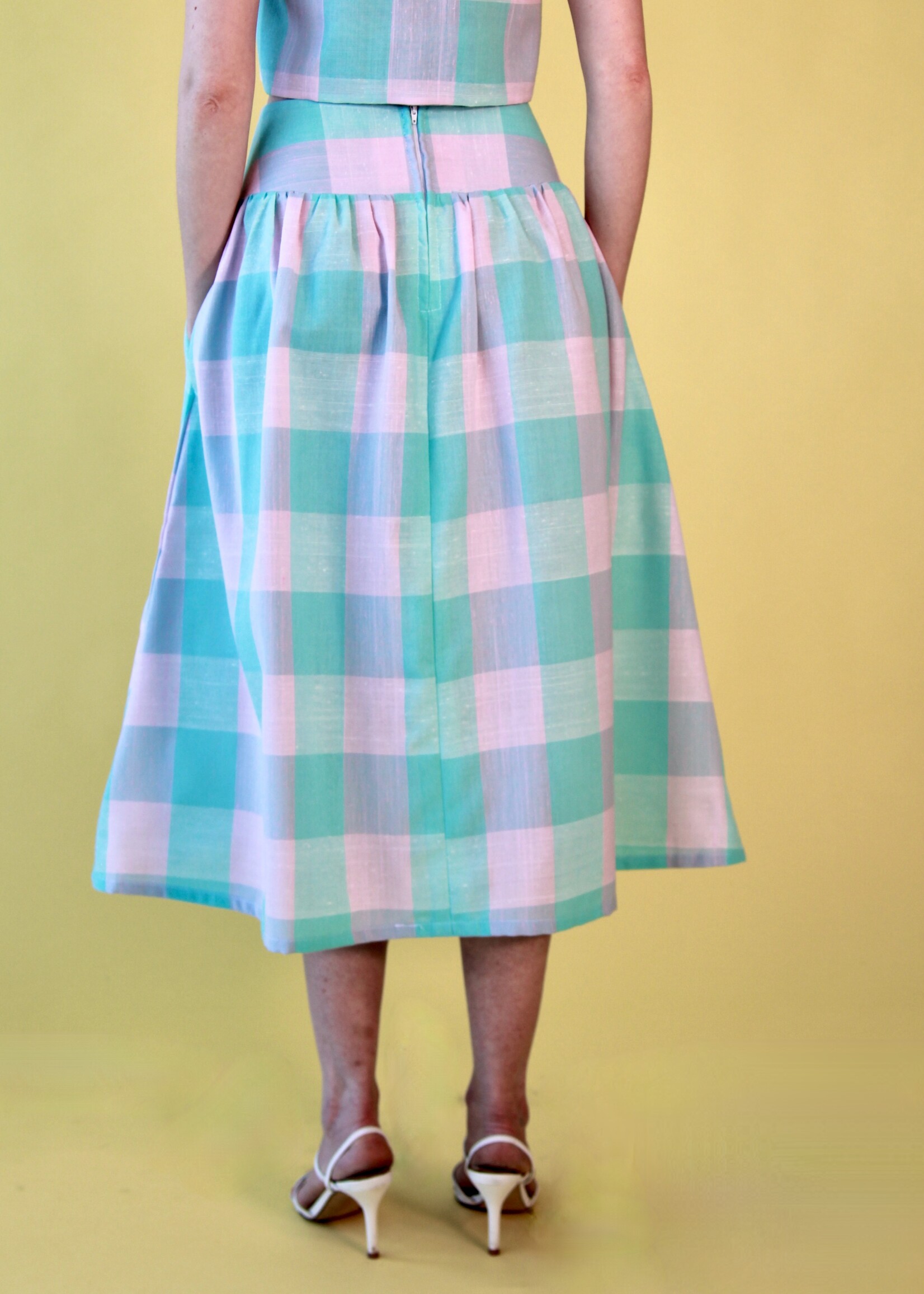 Studio Citizen Studio Citizen Maiden Skirt in Pink and Turquoise Check