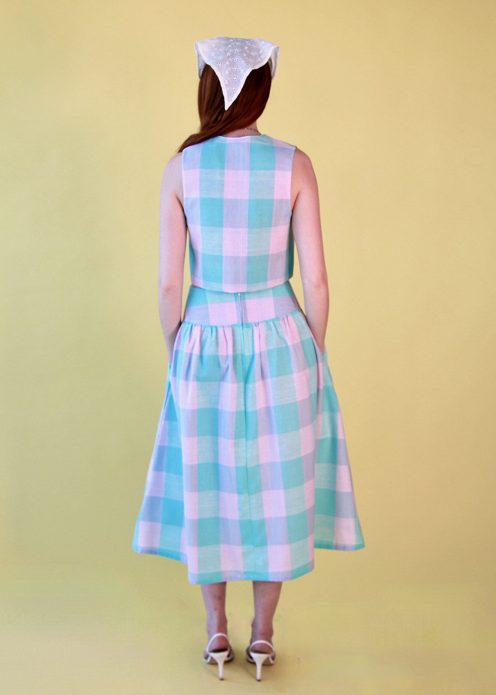 Studio Citizen Studio Citizen Fitted Vest - Reversible Pastel Plaid
