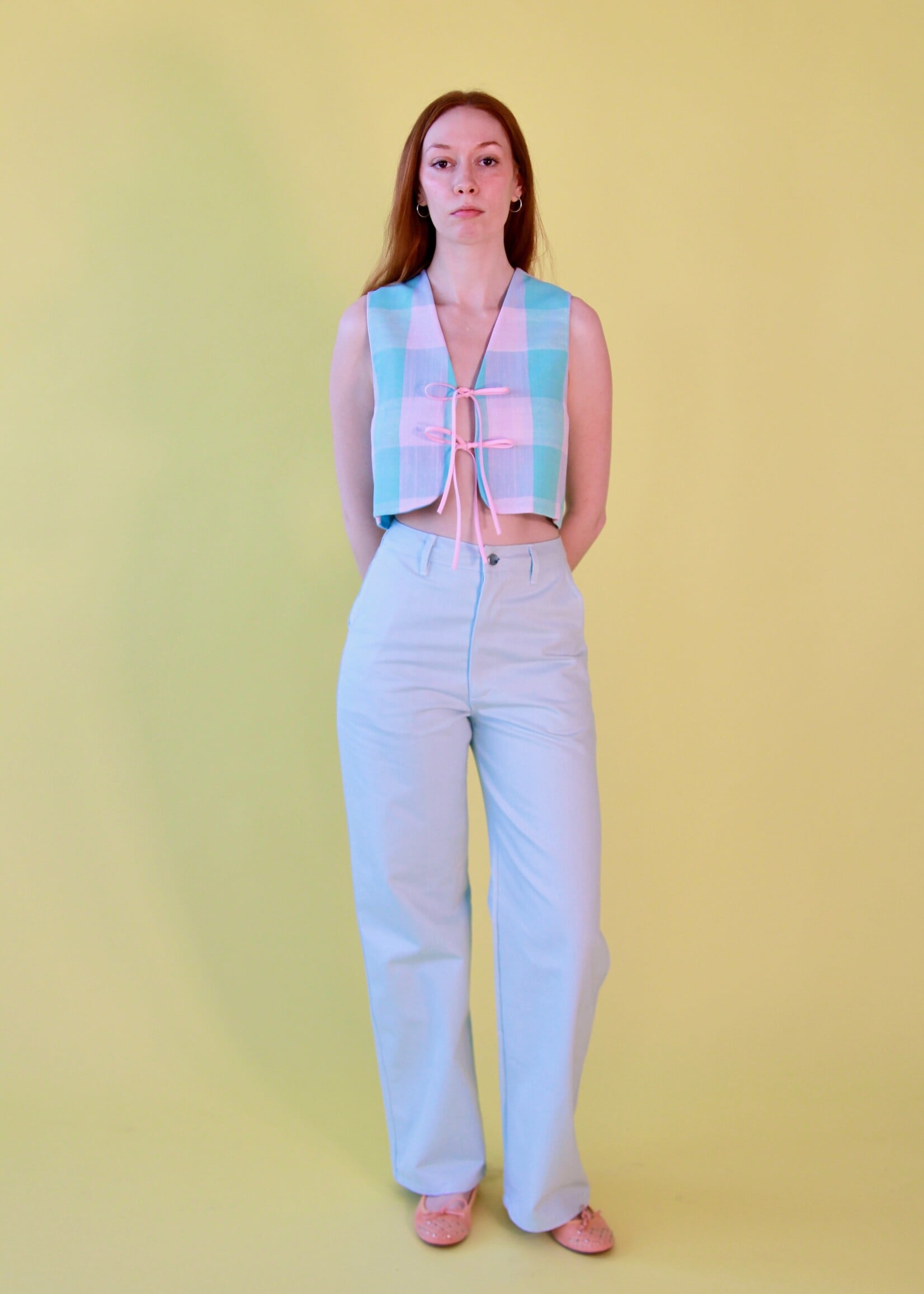 Studio Citizen Studio Citizen Straight Cut Pants  in Ice Blue Denim