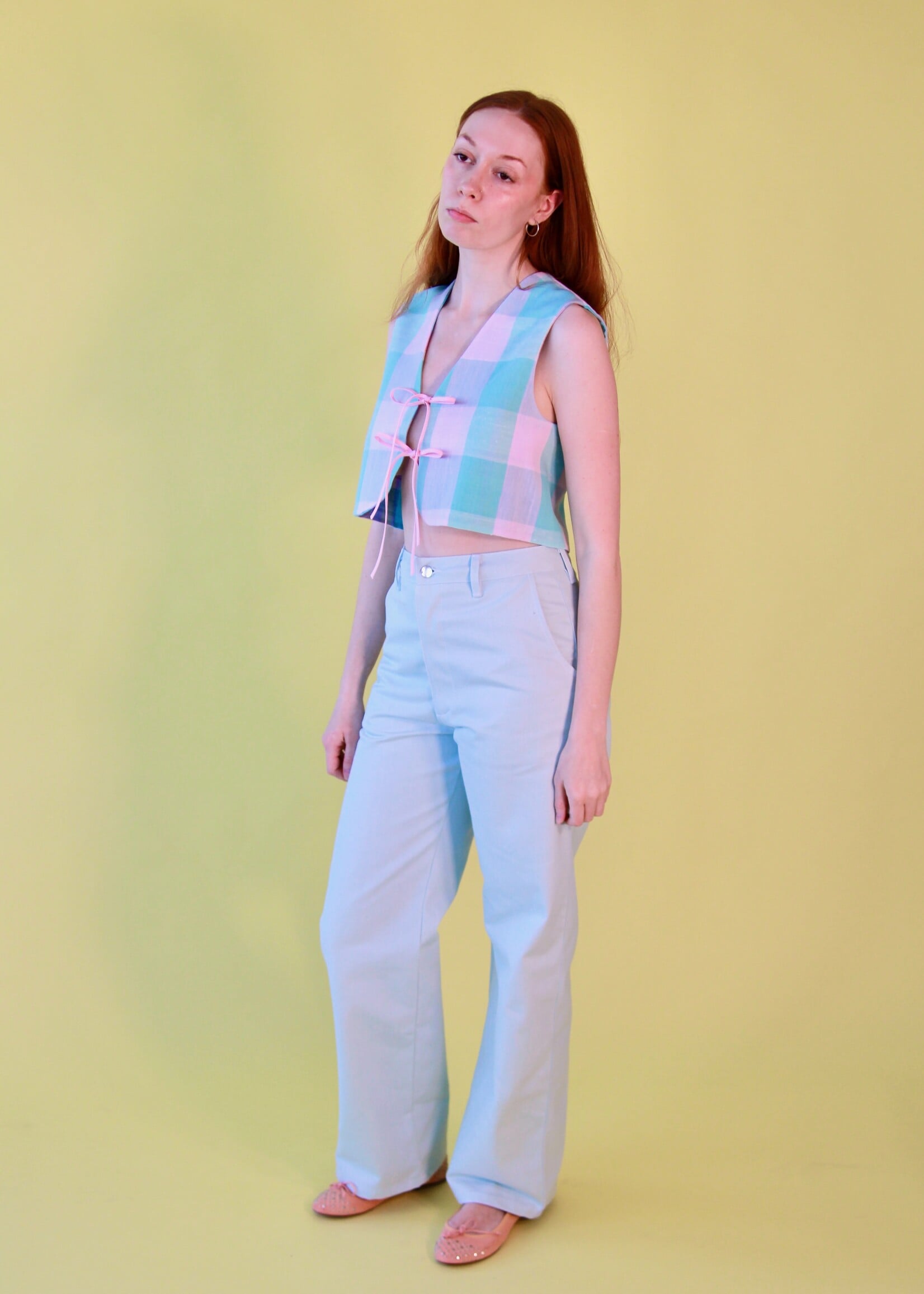 Studio Citizen Studio Citizen Straight Cut Pants  in Ice Blue Denim