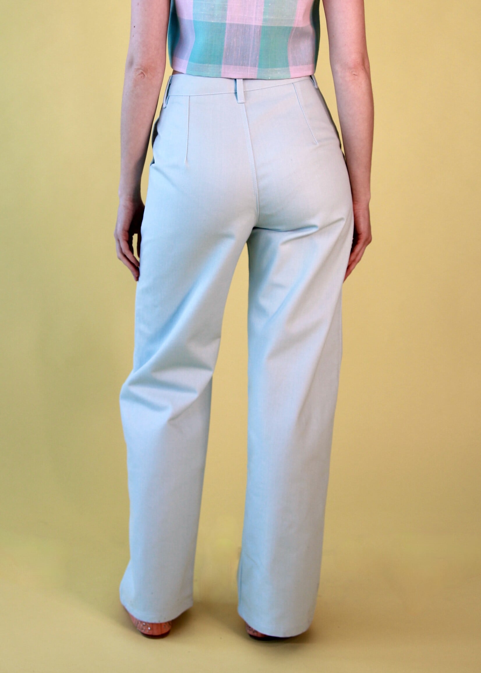 Studio Citizen Studio Citizen Straight Cut Pants  in Ice Blue Denim