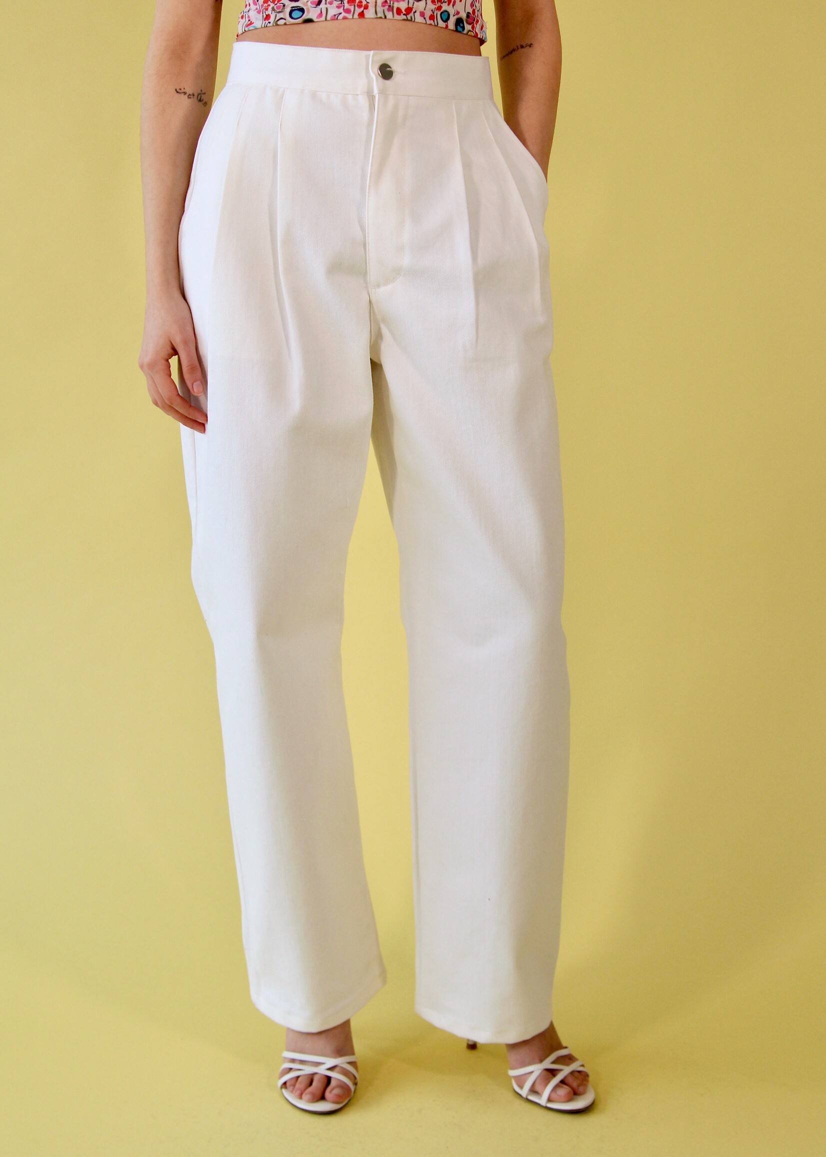 Studio Citizen Studio Citizen Pleated Pants - White Denim