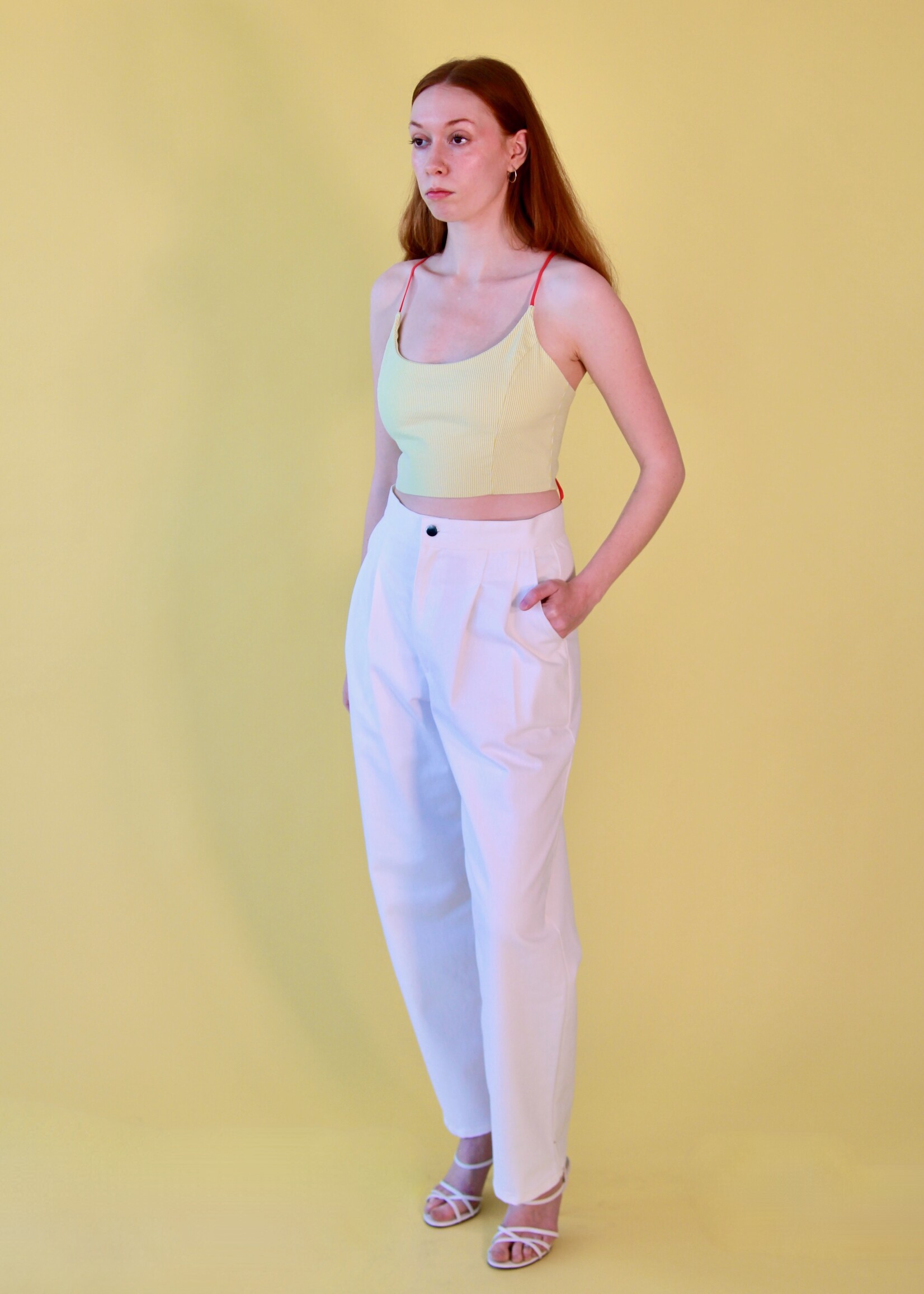 Studio Citizen Studio Citizen Pleated Pants - White Denim