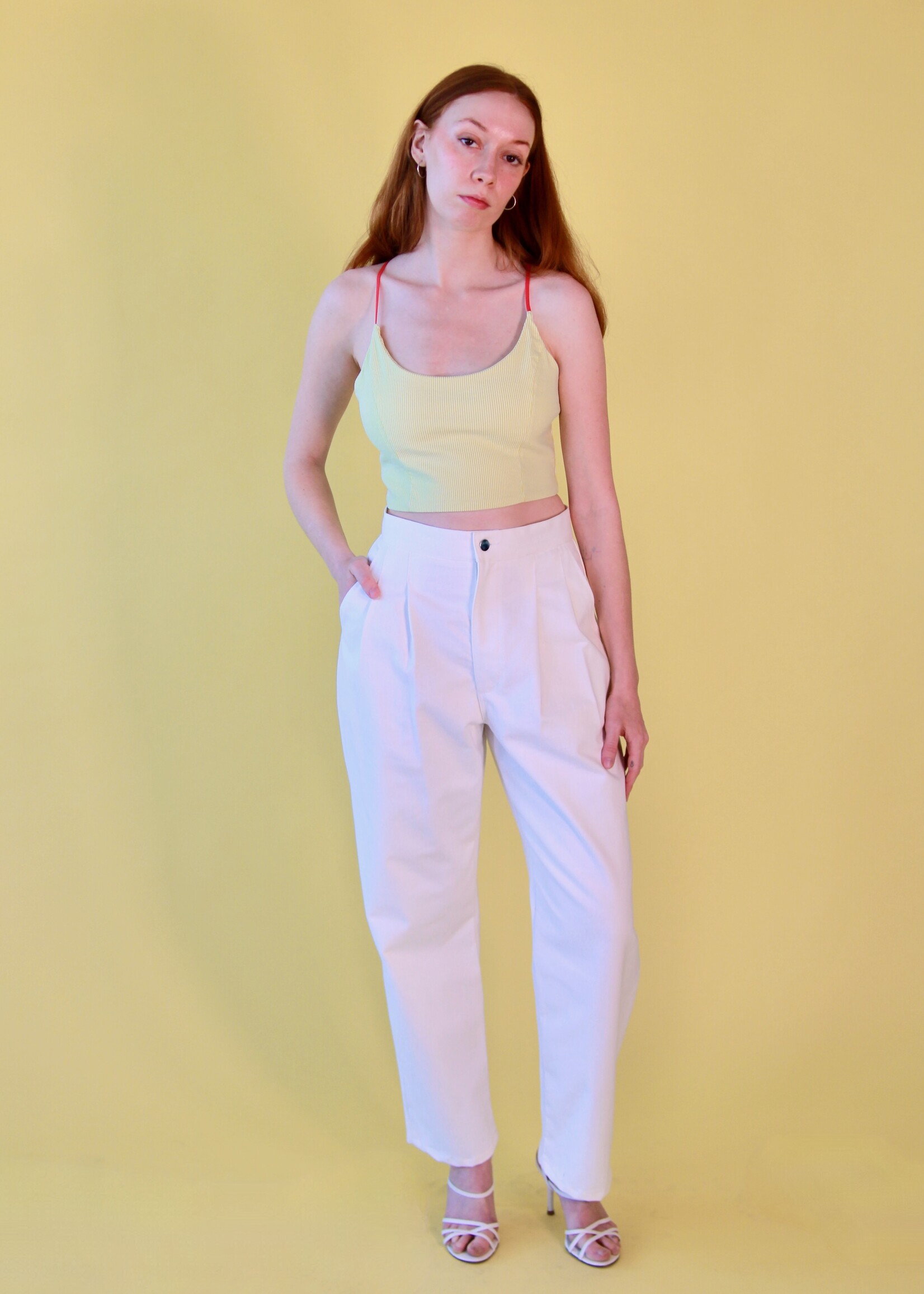 Studio Citizen Studio Citizen Pleated Pants - White Denim