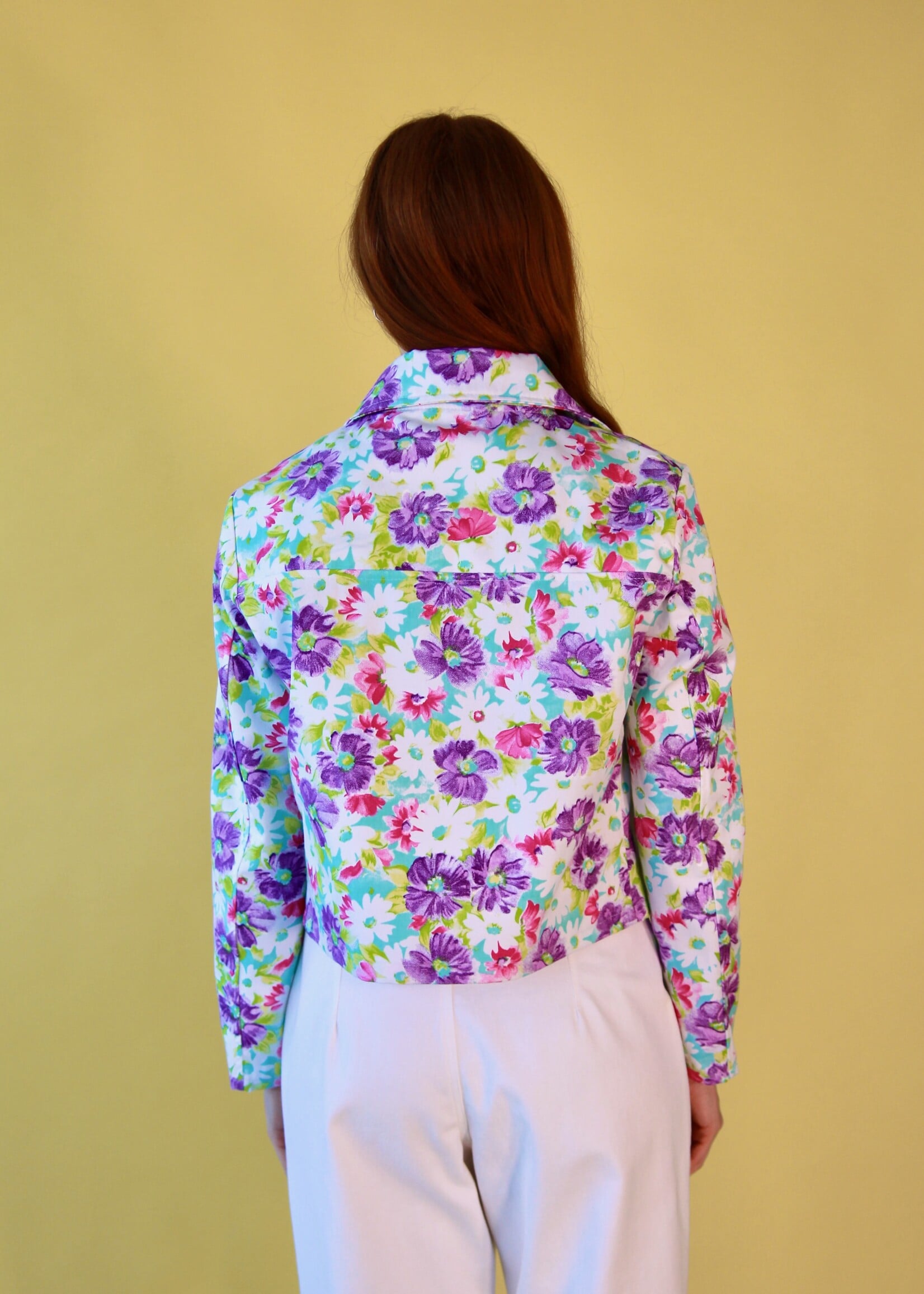 Studio Citizen Studio Citizen Zipper Jacket in Floral Denim
