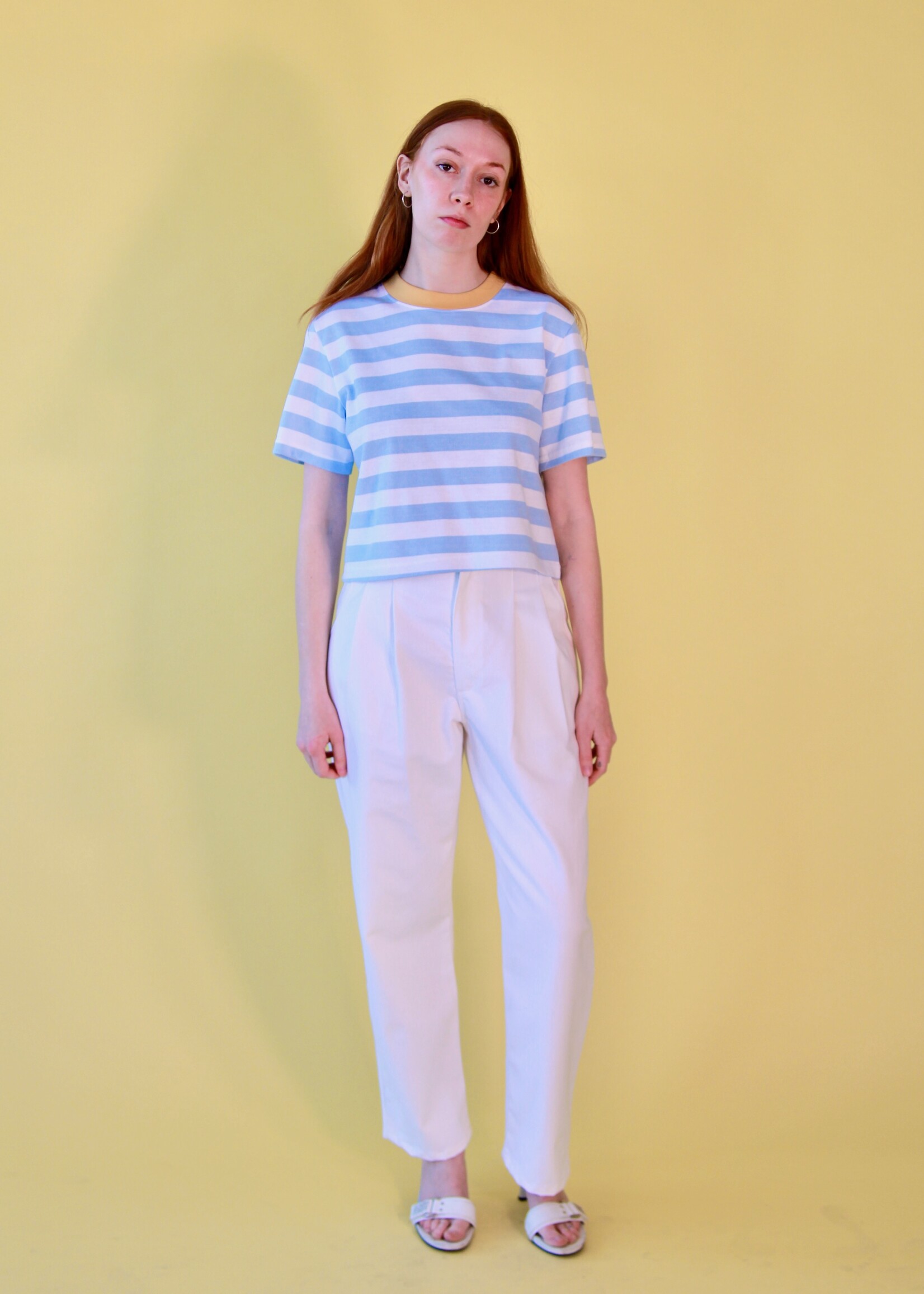 Studio Citizen Studio Citizen Perfect Tee in Light Blue Stripe