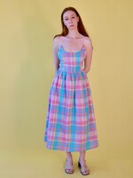 Studio Citizen Maiden Dress in Pastel Plaid Linen