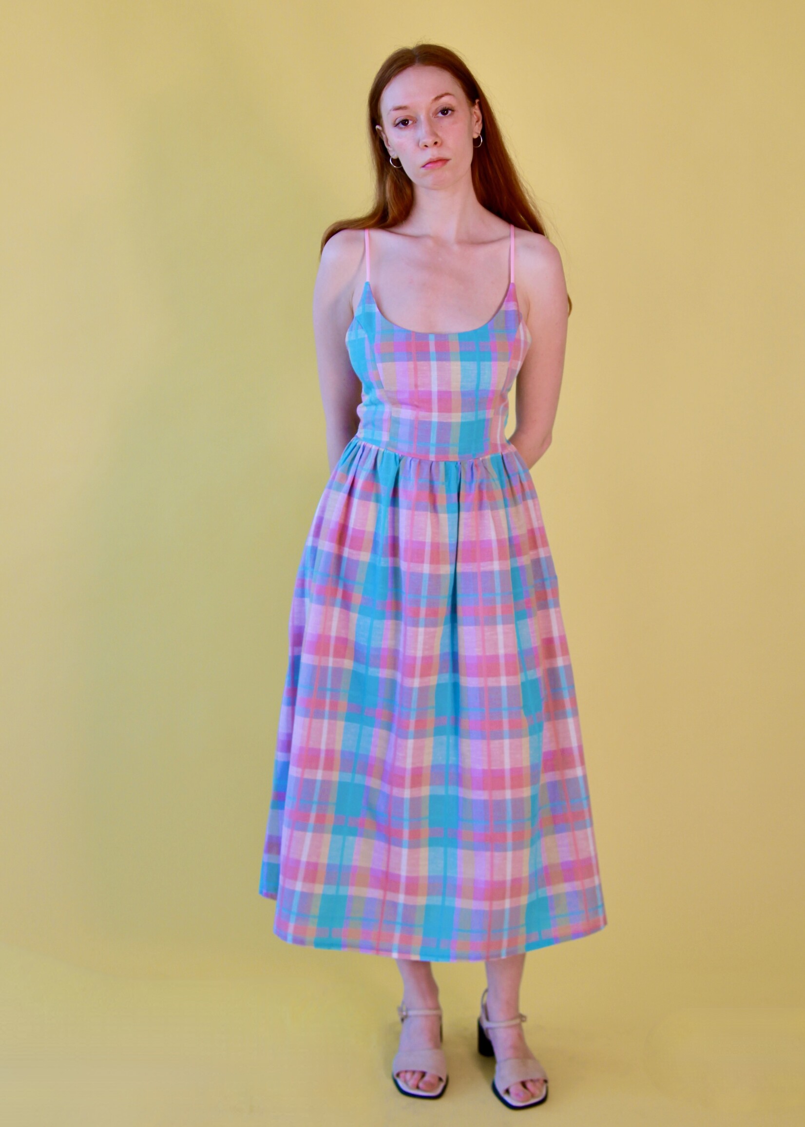 Studio Citizen Studio Citizen Maiden Dress in Pastel Plaid Linen