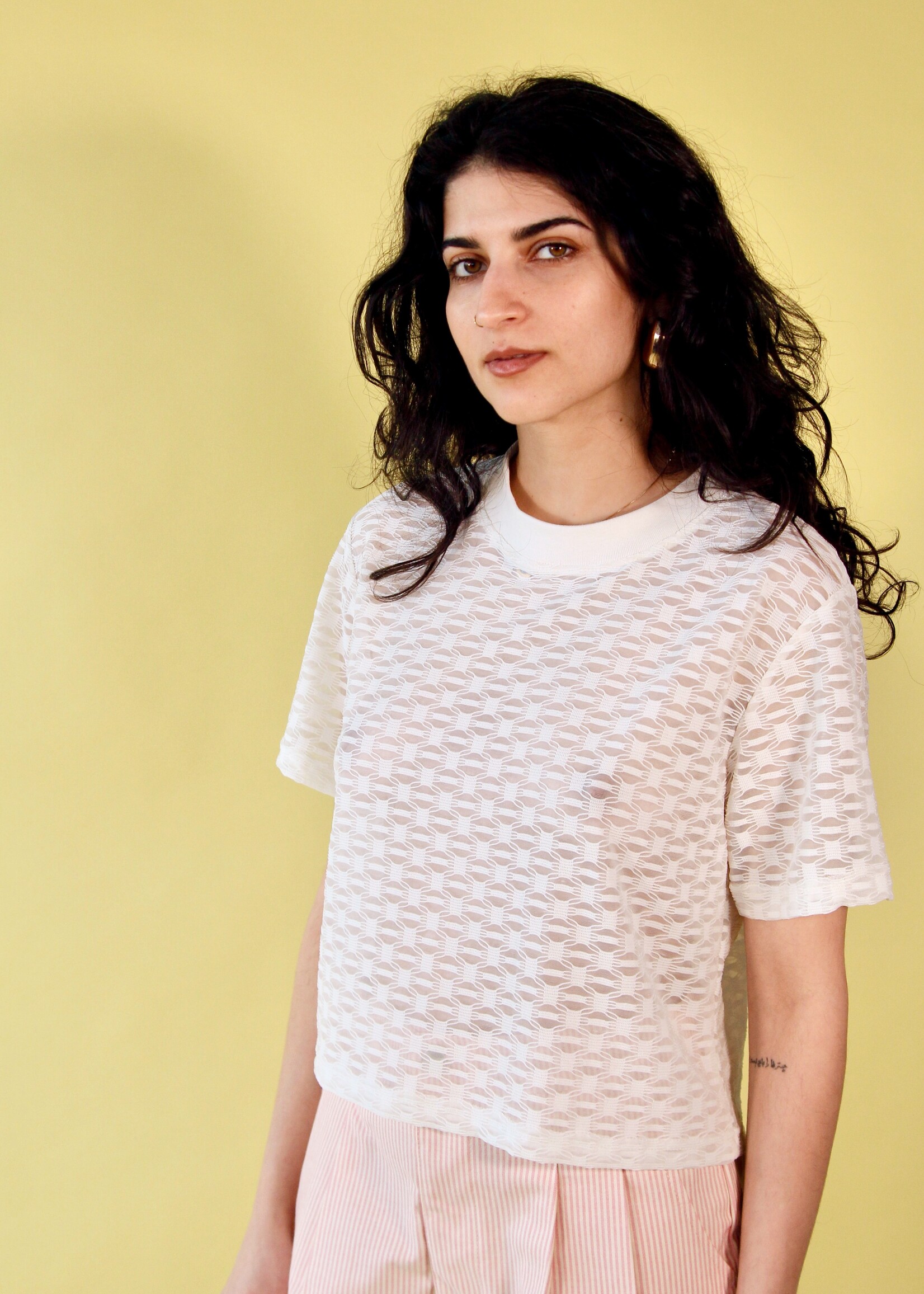 Studio Citizen Studio Citizen Perfect Tee in Cream Mesh