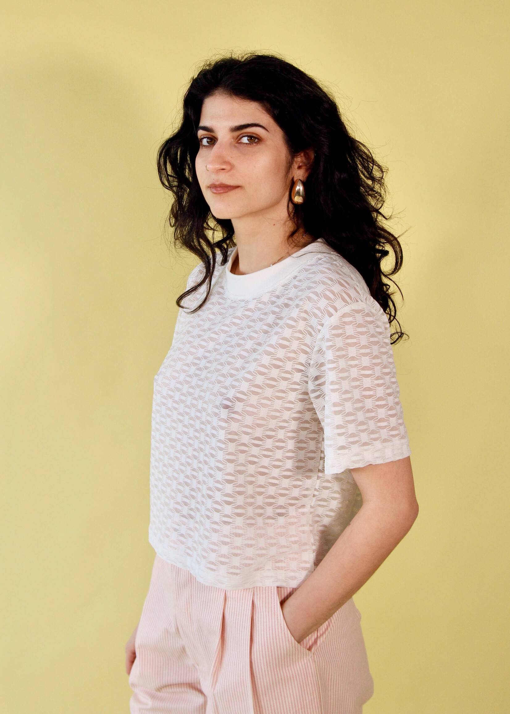 Studio Citizen Studio Citizen Perfect Tee in Cream Mesh