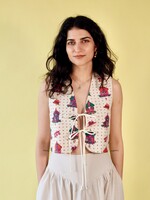 Studio Citizen Tie Vest in Reversible Cuckoo Clock print