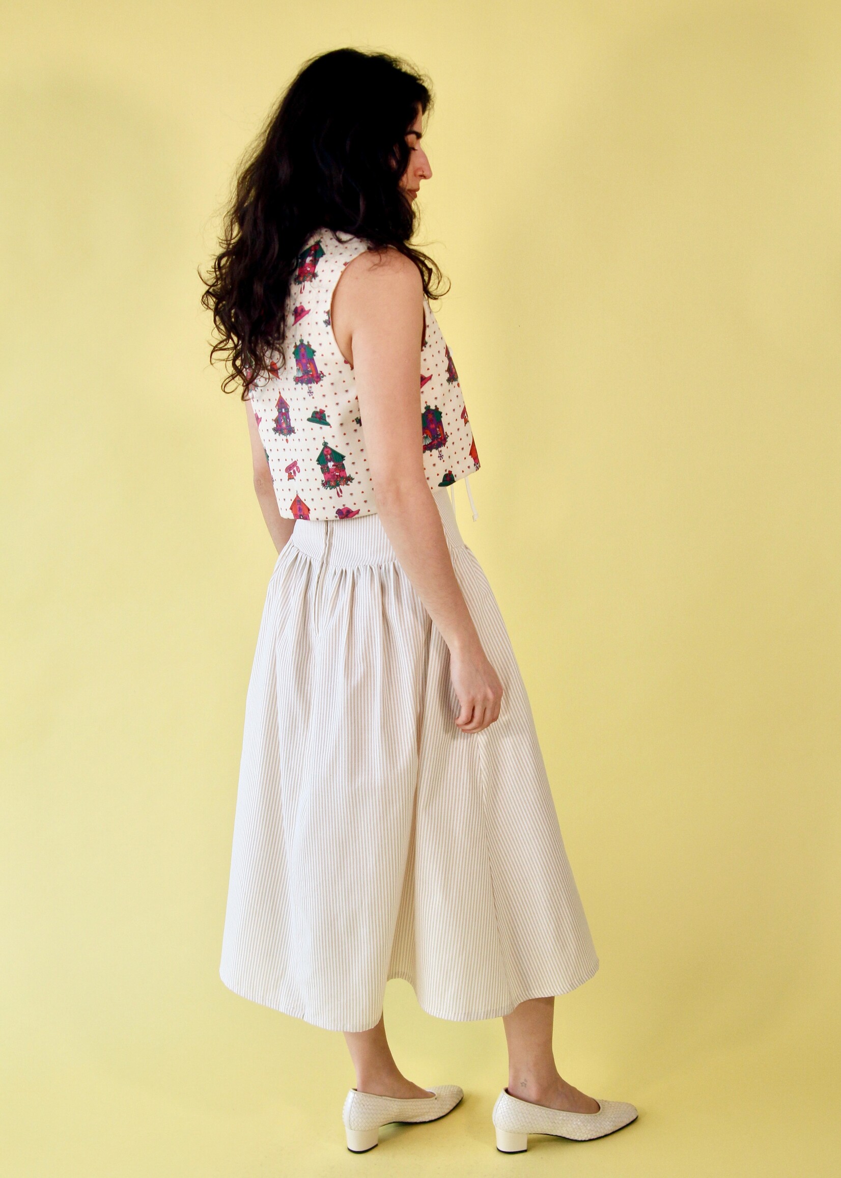Studio Citizen Studio Citizen Maiden Skirt in Beige Stripe