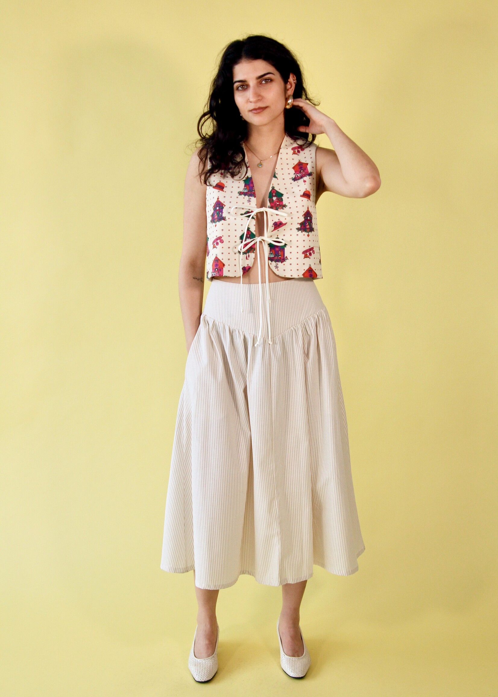 Studio Citizen Studio Citizen Maiden Skirt in Beige Stripe