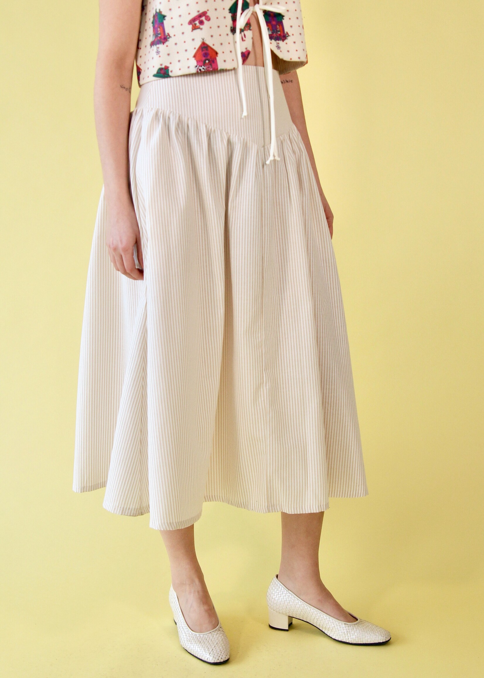 Studio Citizen Studio Citizen Maiden Skirt in Beige Stripe