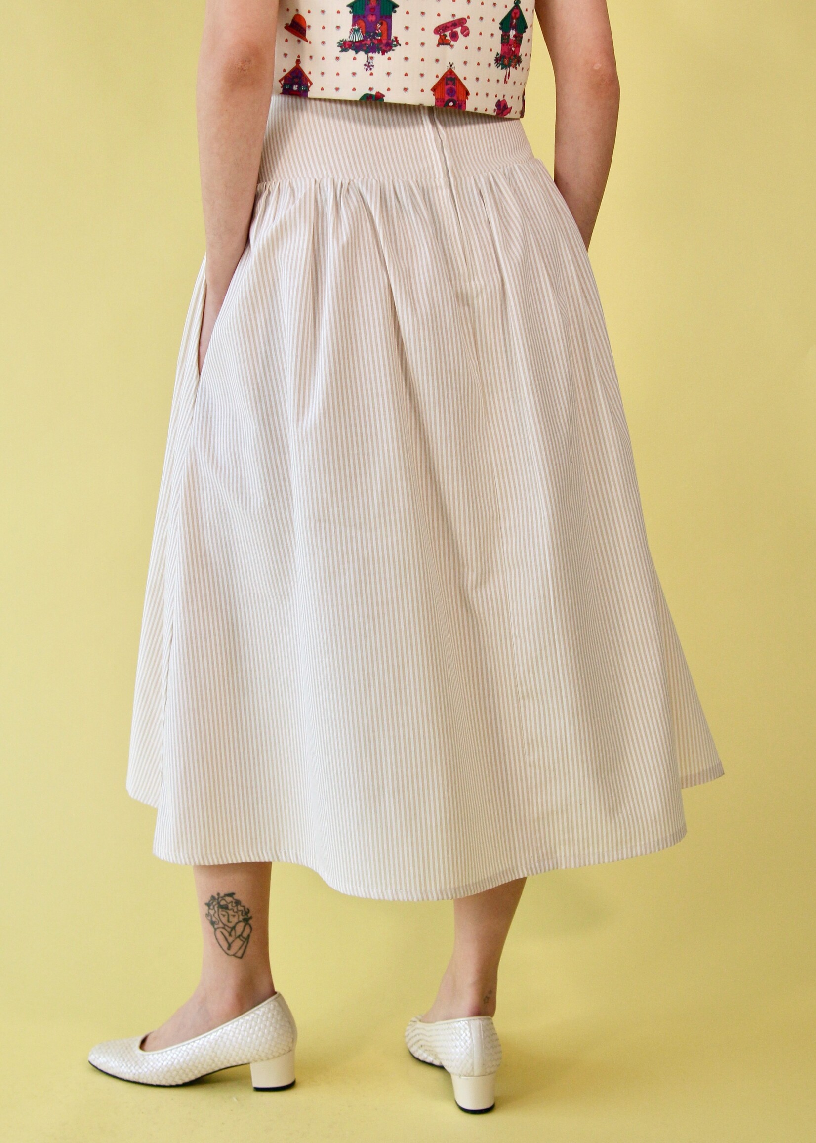 Studio Citizen Studio Citizen Maiden Skirt in Beige Stripe