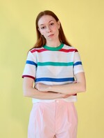 Studio Citizen Perfect Tee in Striped Cotton Grid